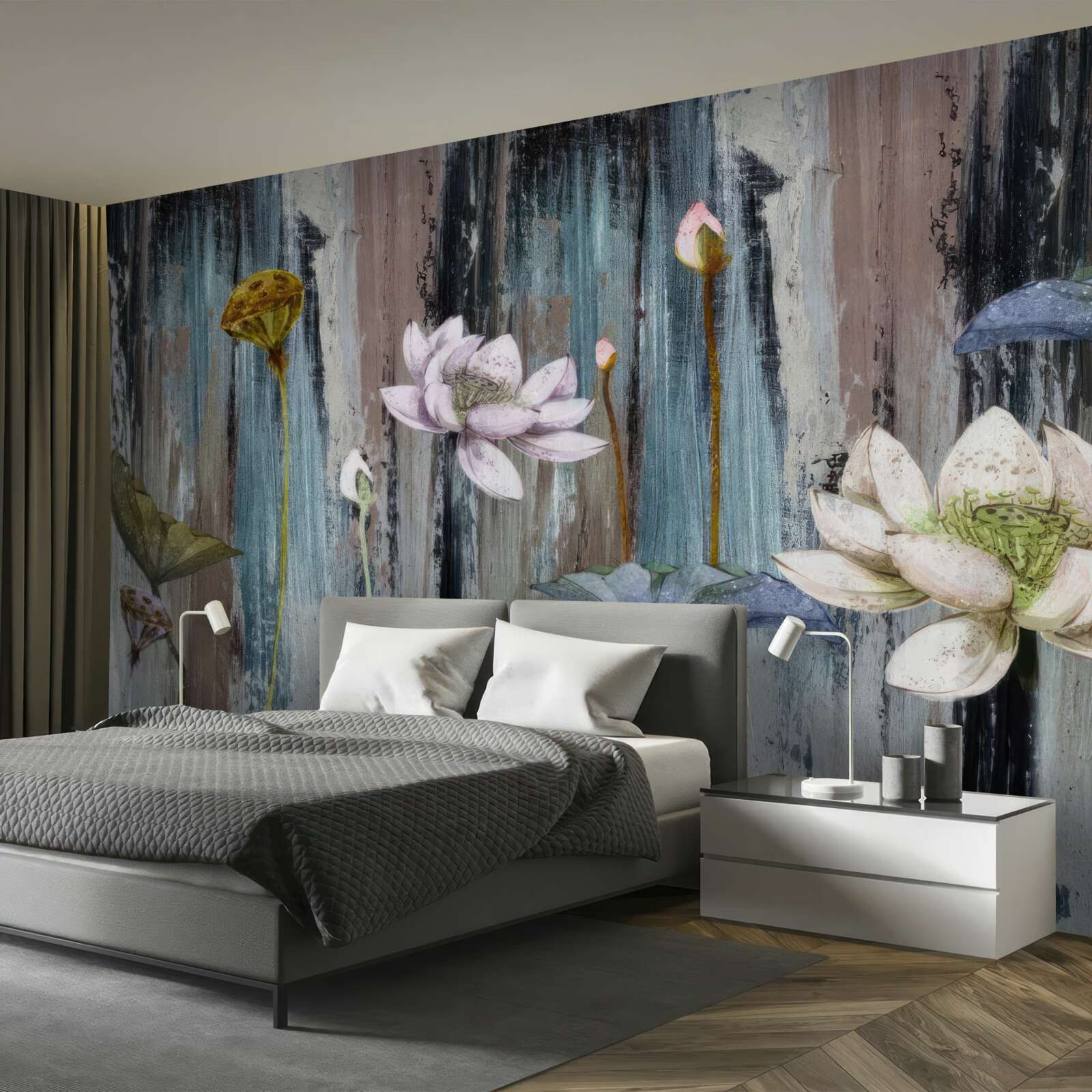 Fototapet vopsele și tușe florale