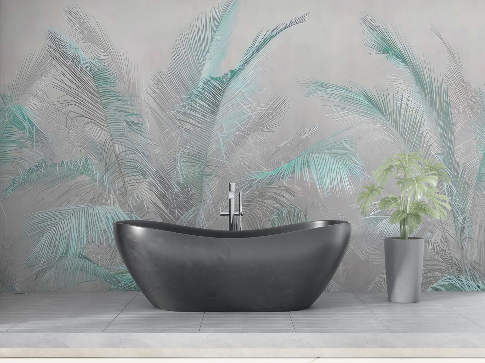 Fototapet ceață care învăluie frunzele