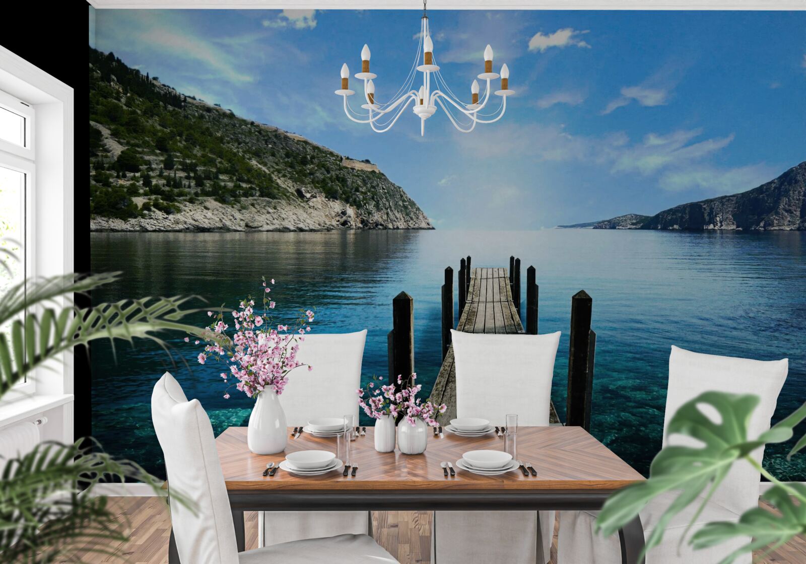 Fototapet pasaj care duce la apă