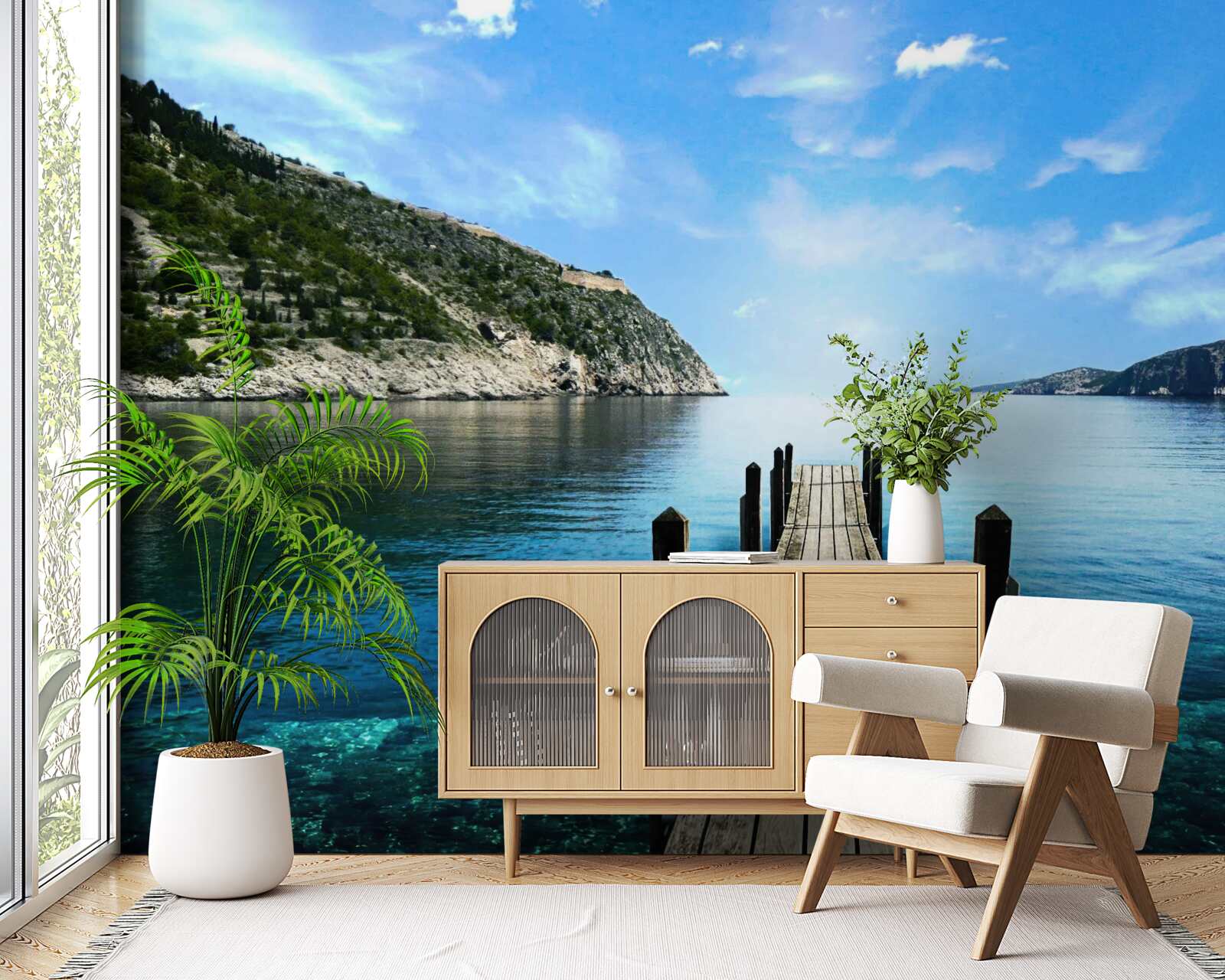 Fototapet pasaj care duce la apă