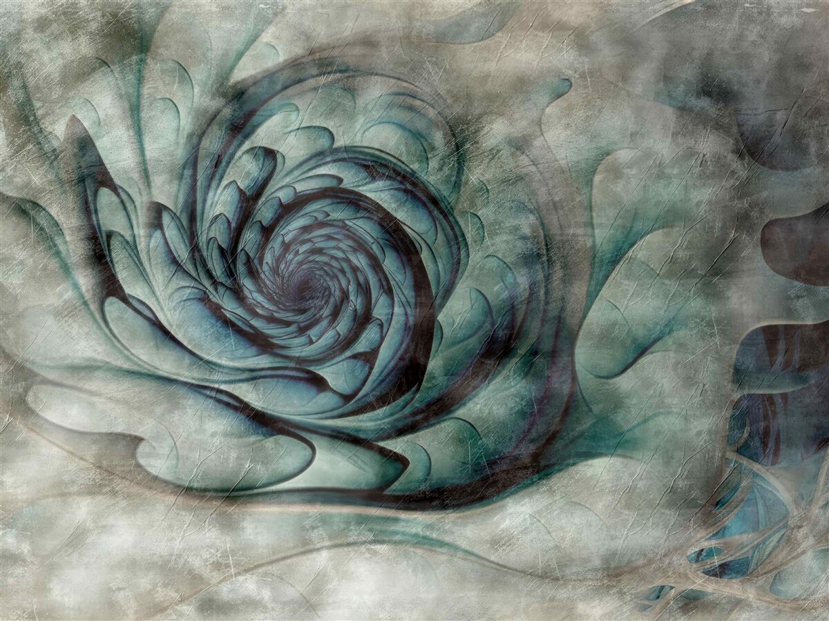 Fototapet tușe de pensulă care creează o imagine a unei flori