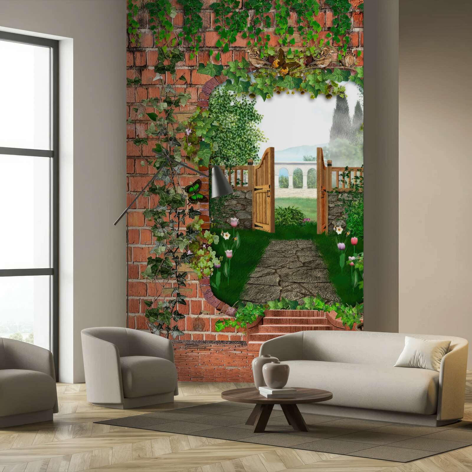 Fototapet o gaură în perete care deschide calea către o lume secretă