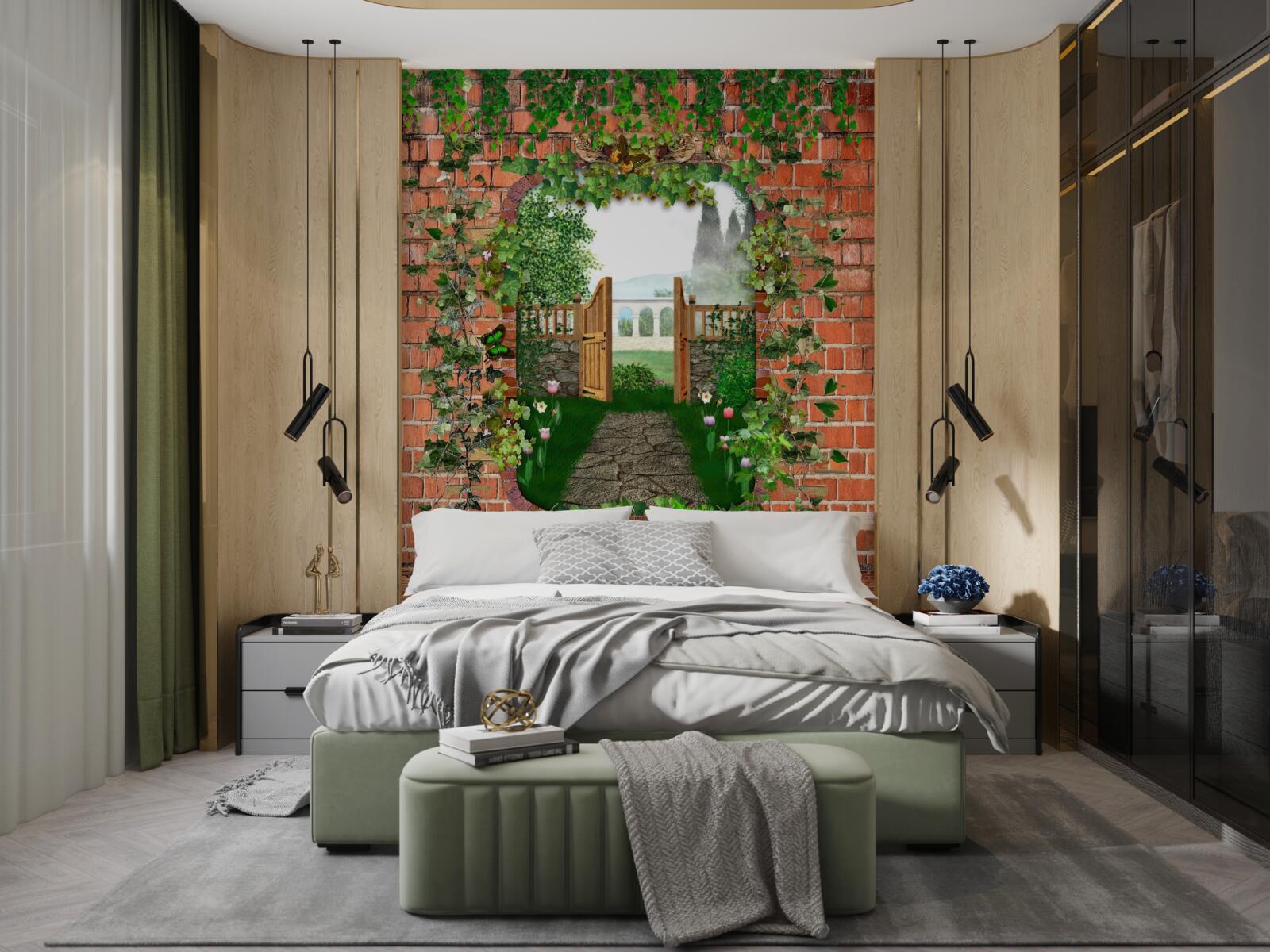 Fototapet o gaură în perete care deschide calea către o lume secretă