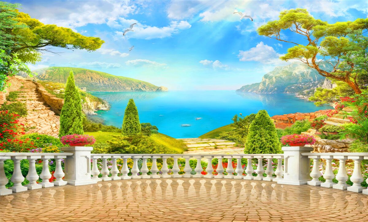 Fototapet peisaj captivant de pe puntea de observație