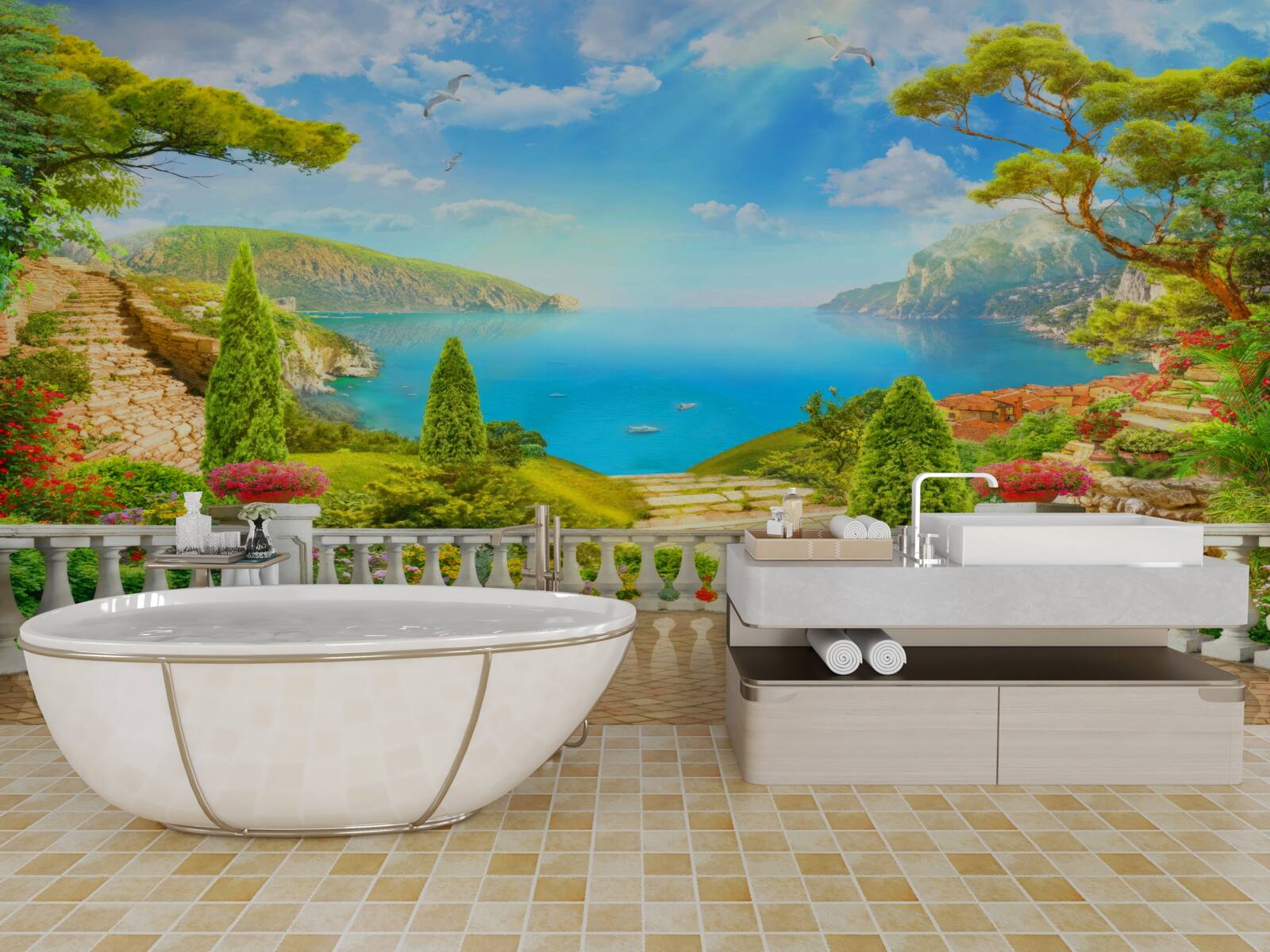 Fototapet peisaj captivant de pe puntea de observație