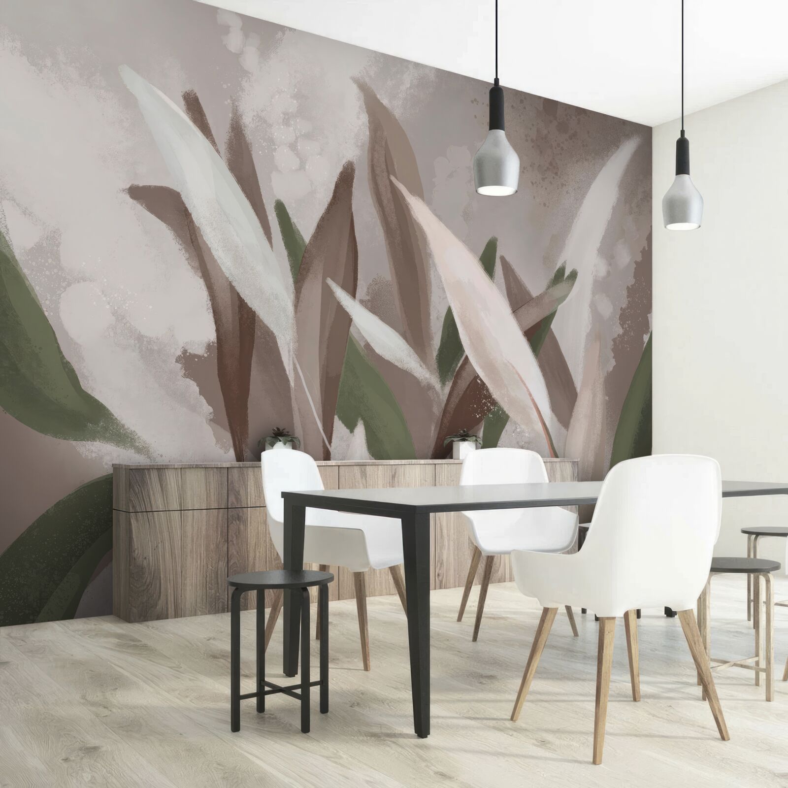 Fototapet frunze de diferite mărimi și nuanțe