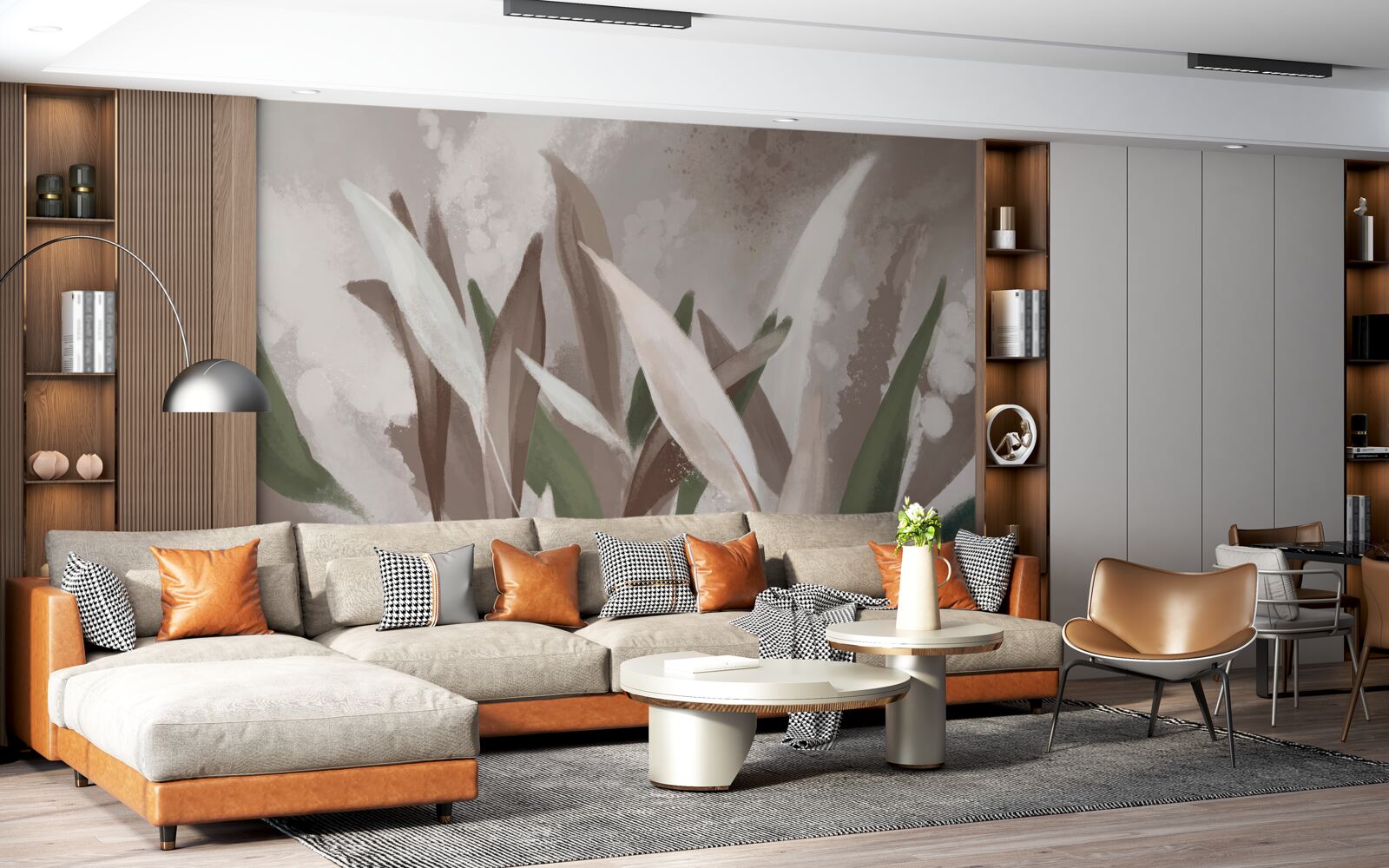 Fototapet frunze de diferite mărimi și nuanțe