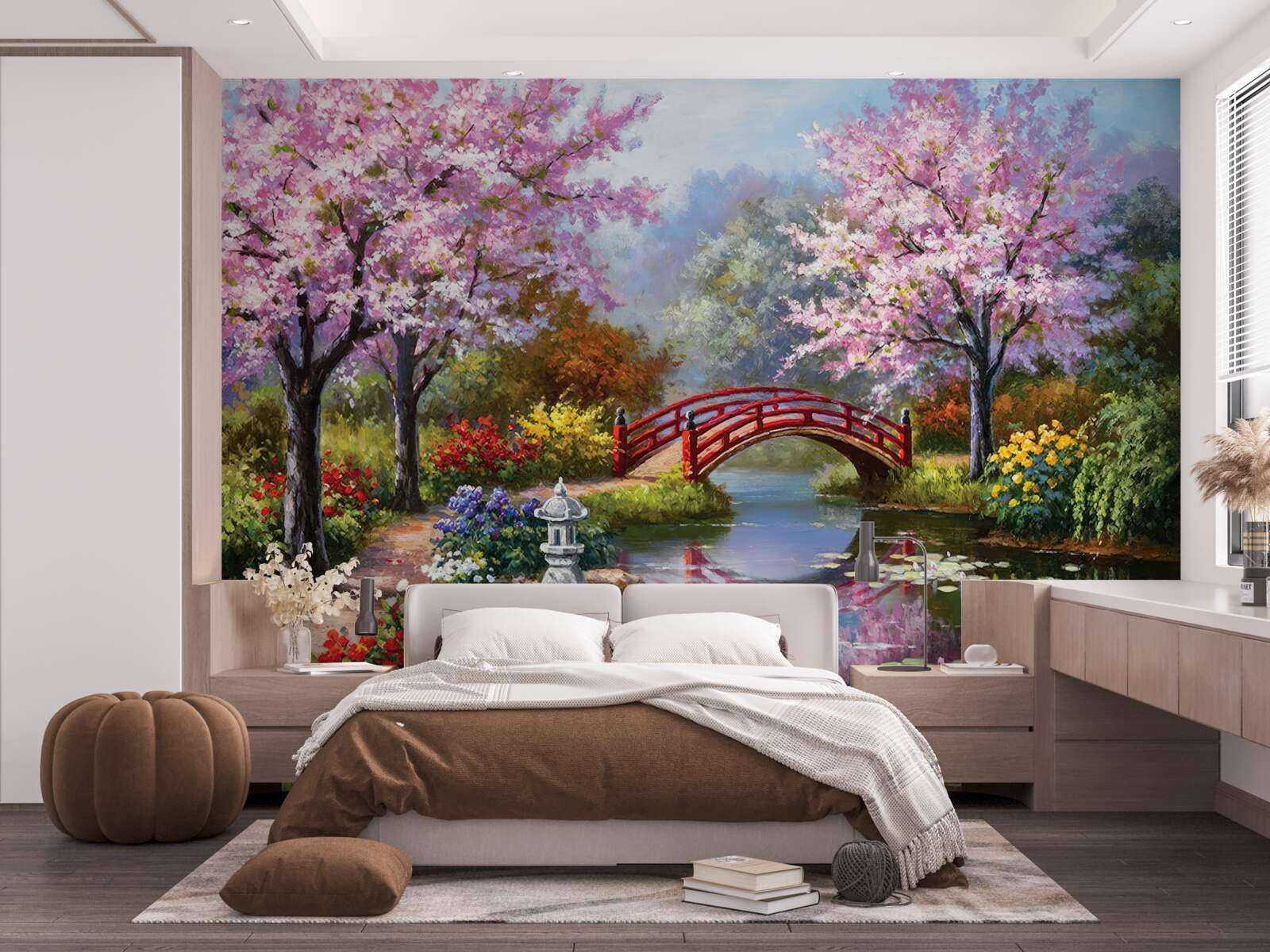 Fototapet grădină înflorită în stil chinezesc