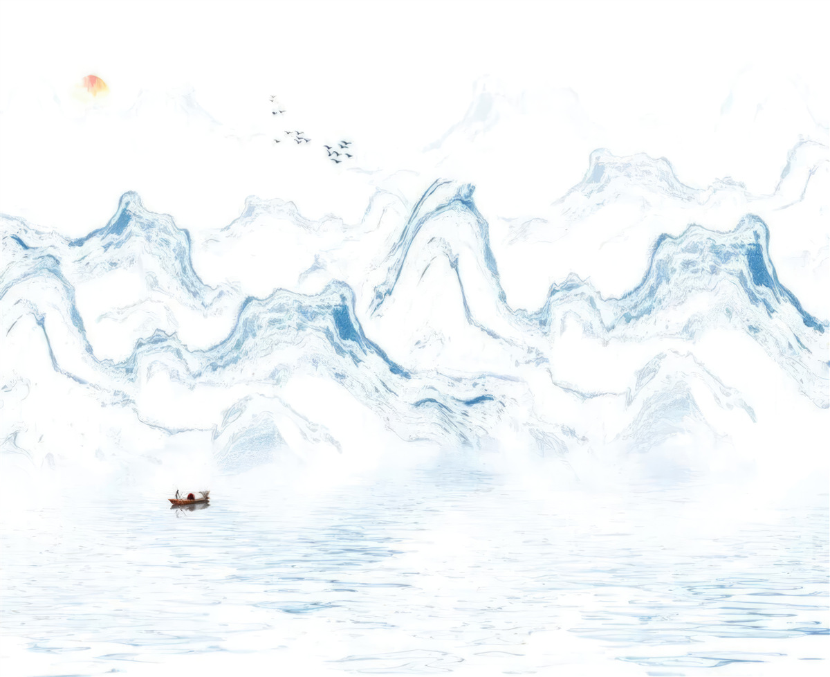 Fototapet linii albastre curbate