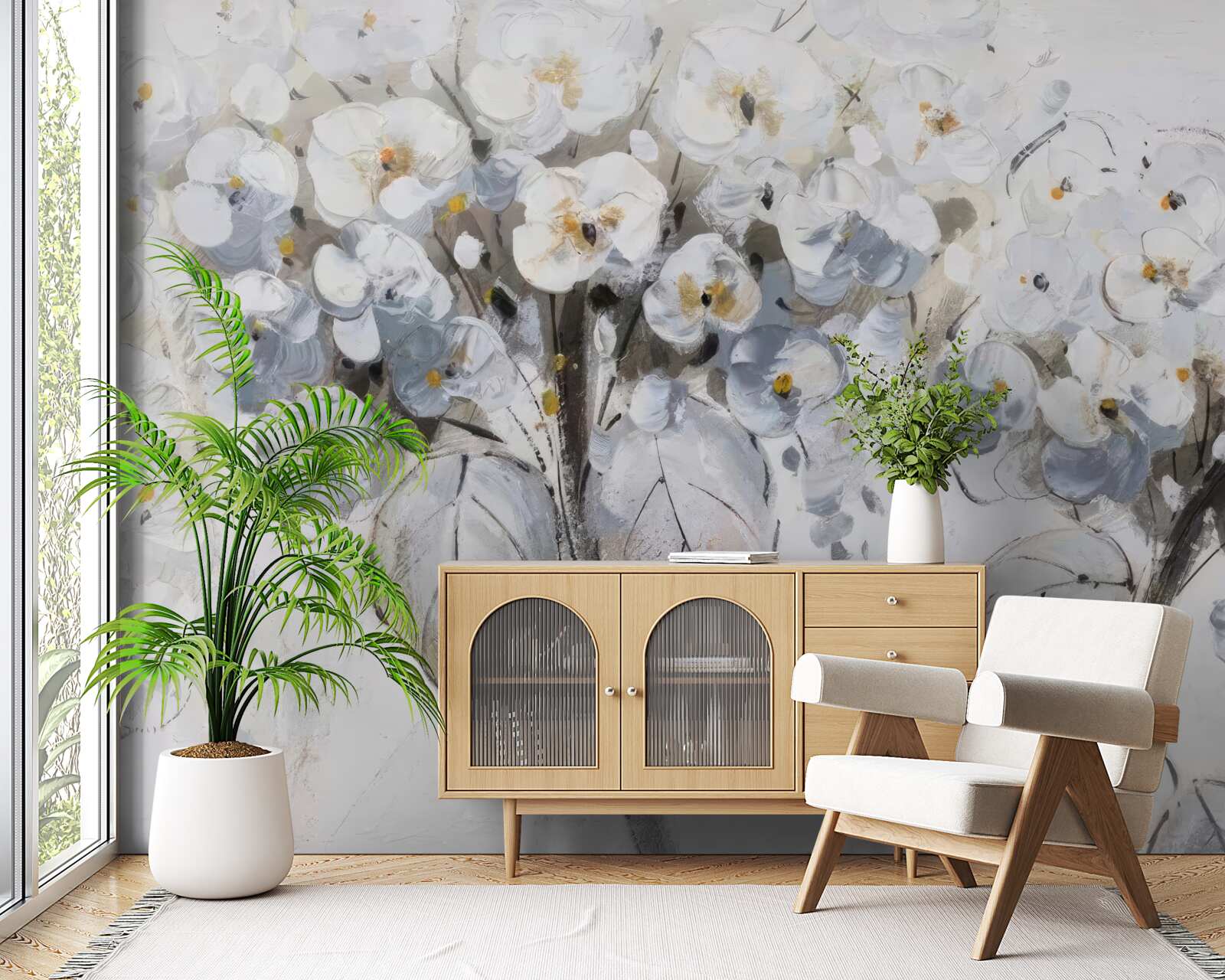 Fototapet a prezentat flori luminoase