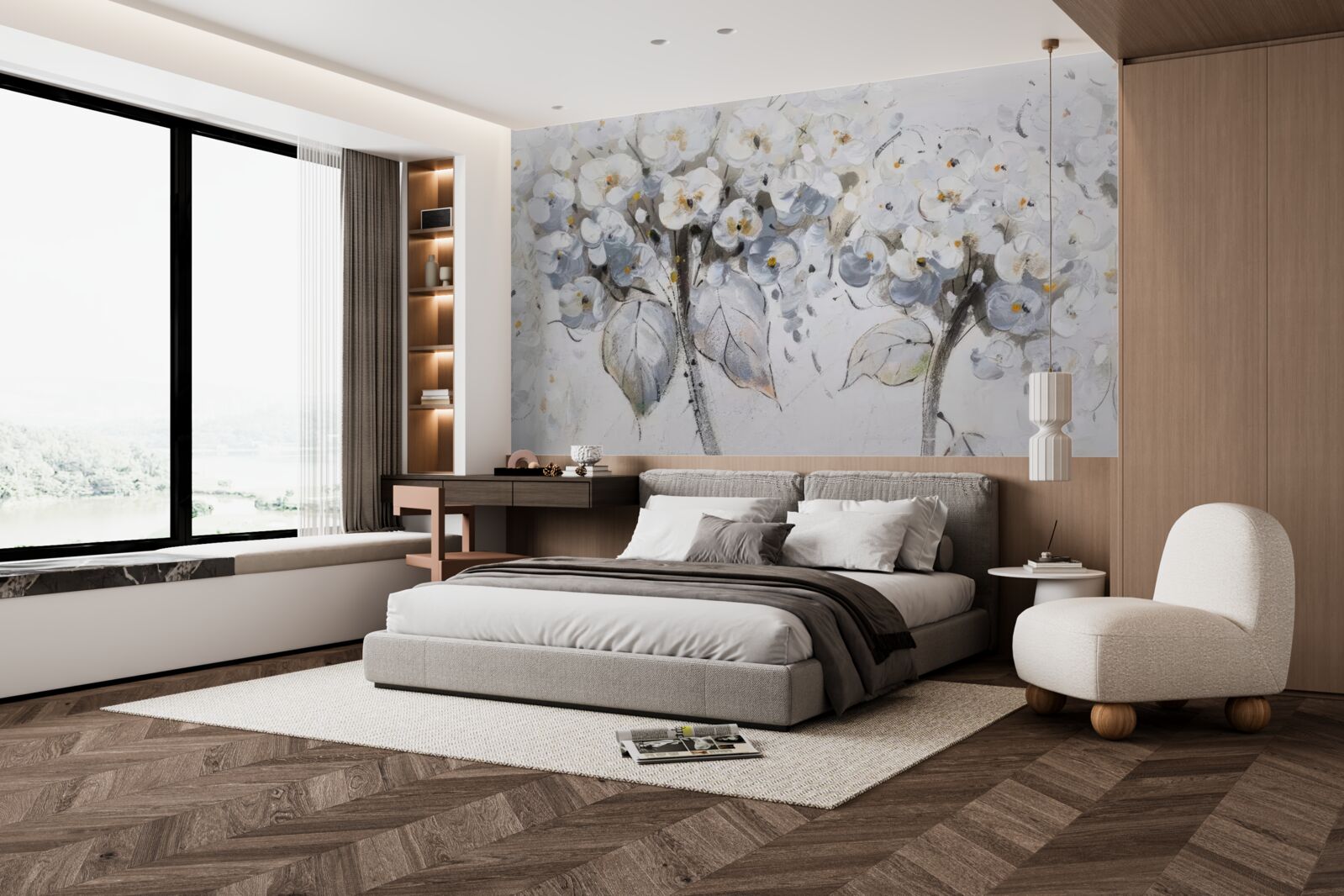 Fototapet a prezentat flori luminoase