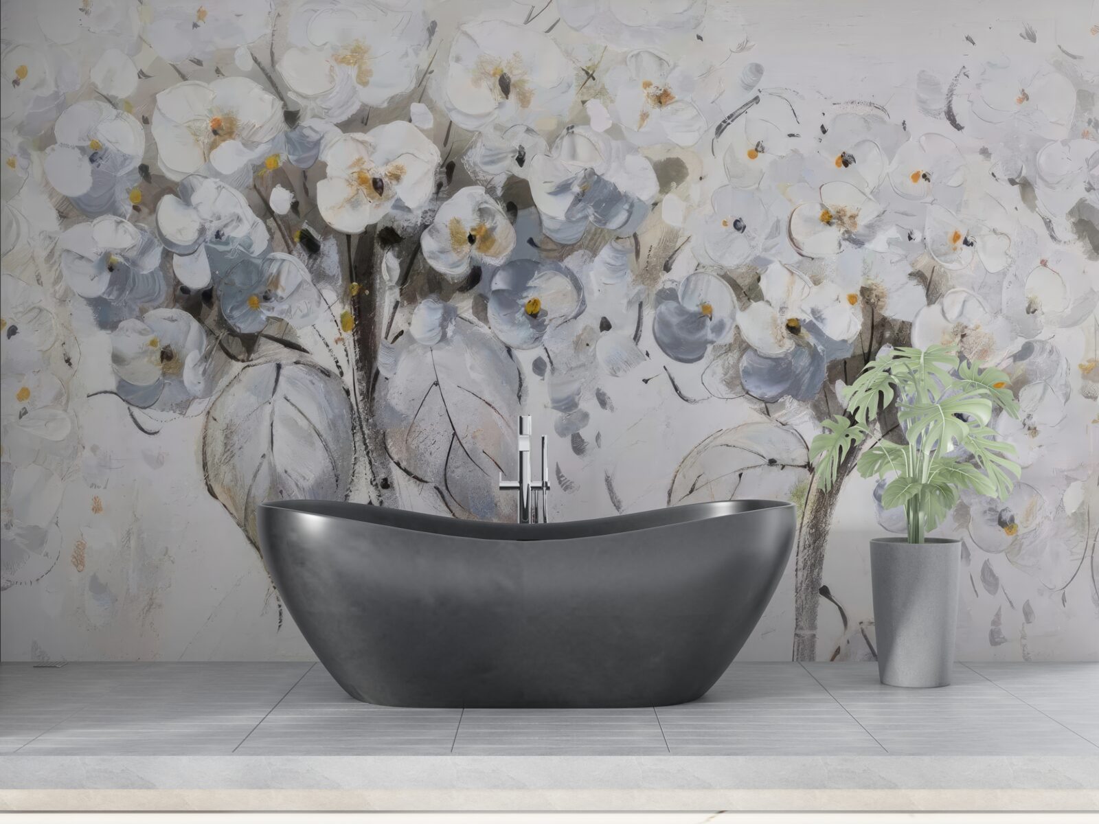 Fototapet a prezentat flori luminoase