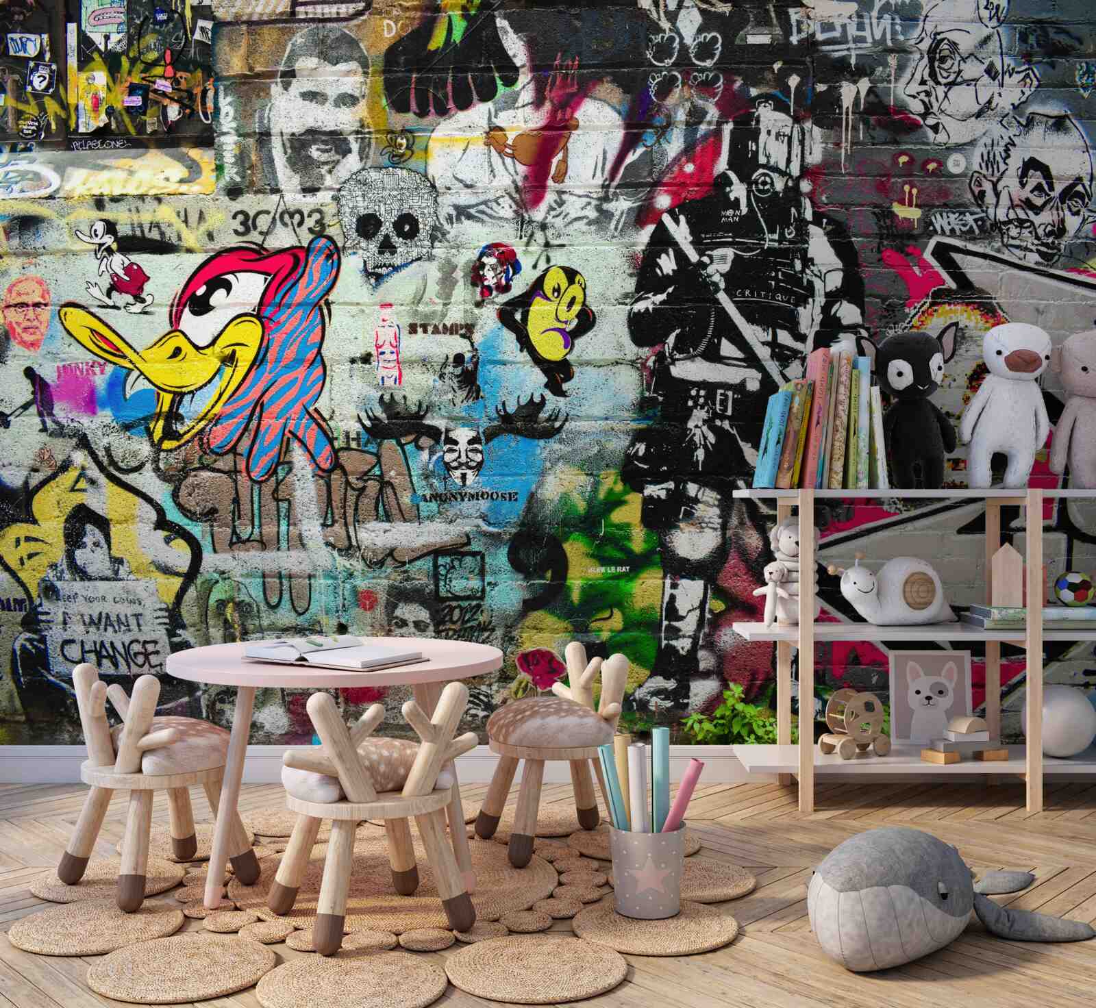 Fototapet Zid decorat cu graffiti