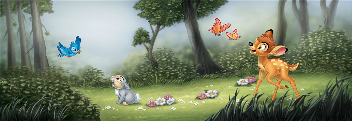 Fototapet complotul este inspirat de desenul animat "bambi"