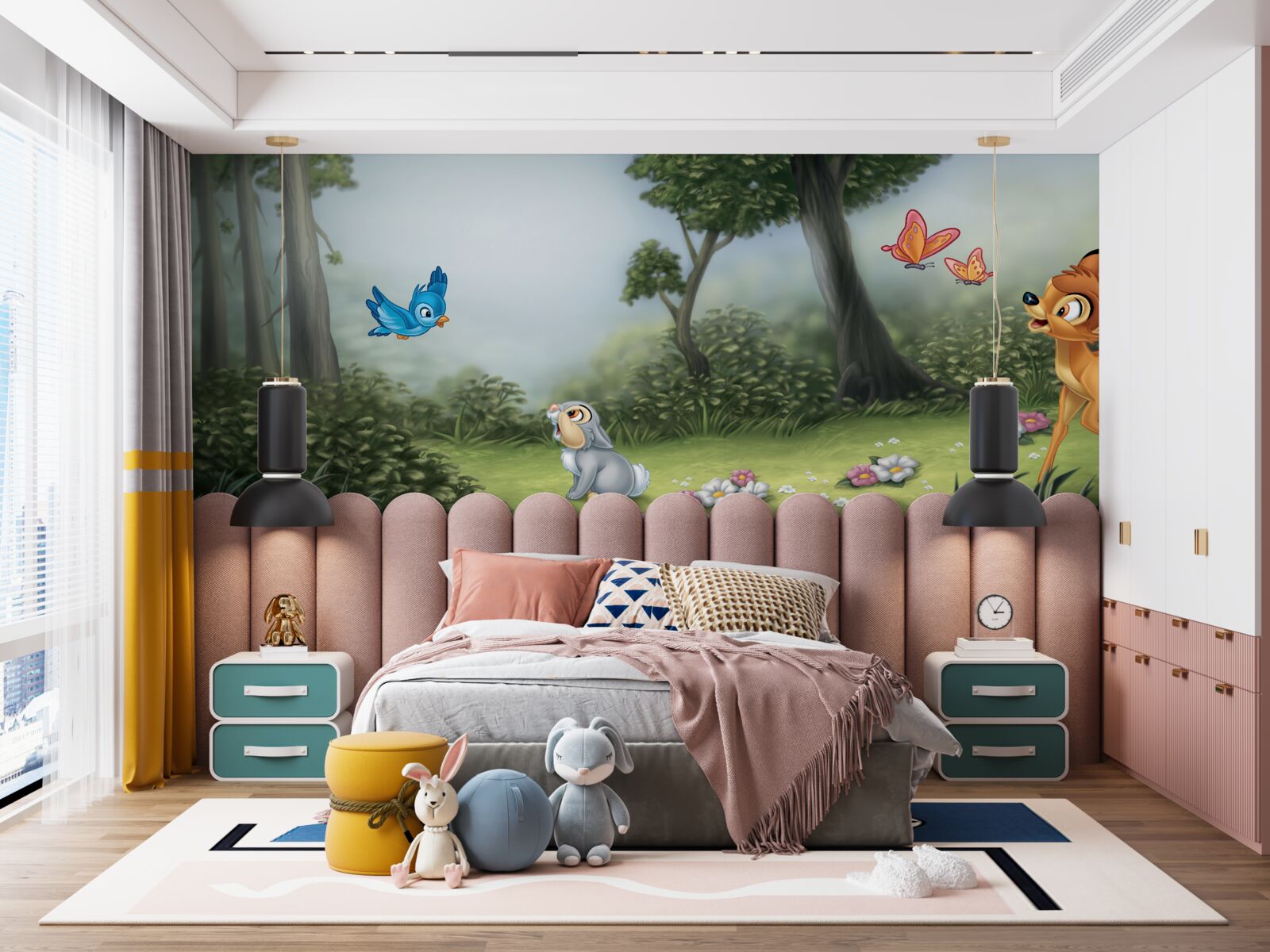 Fototapet complotul este inspirat de desenul animat "bambi"