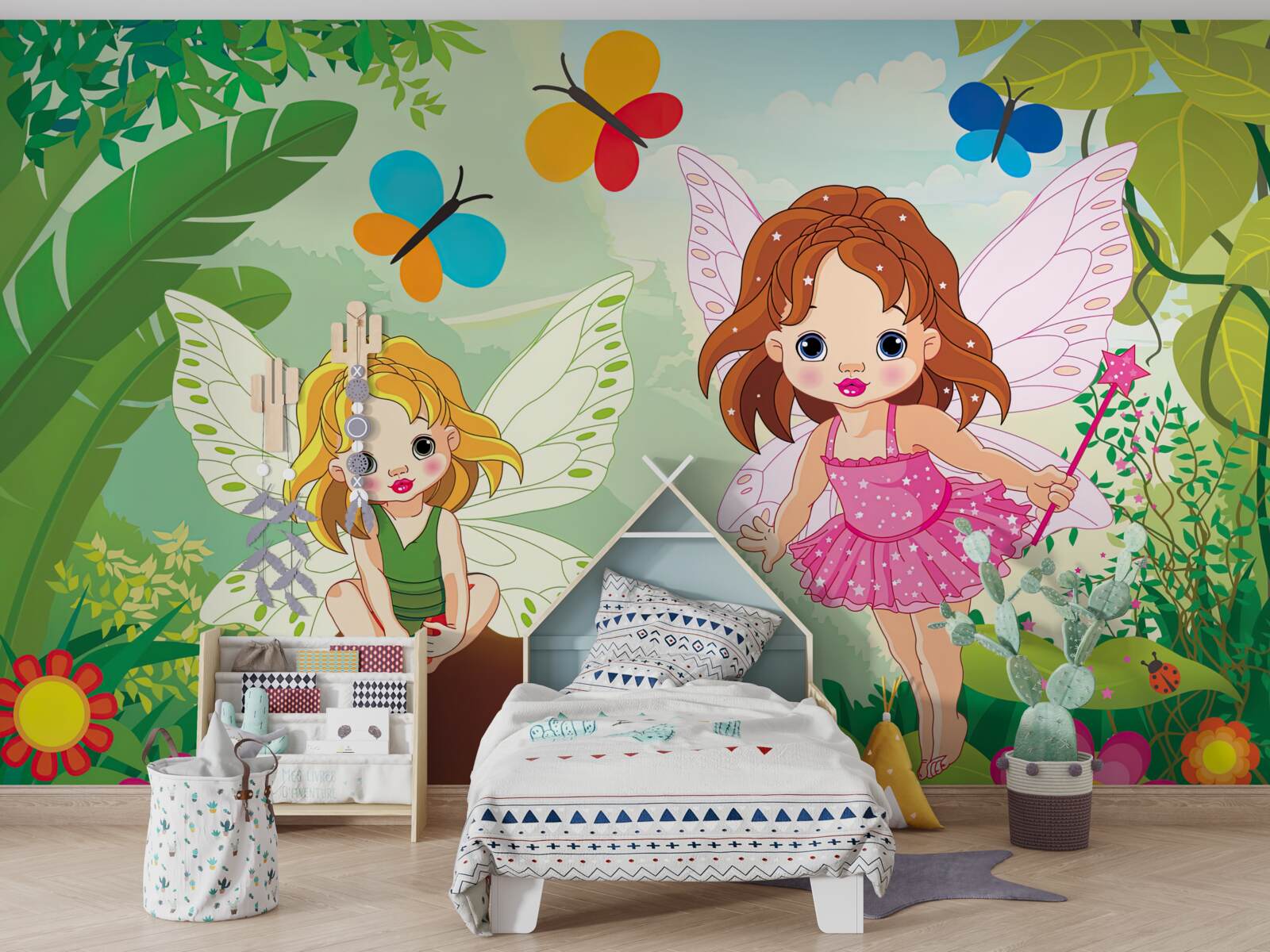 Fototapet fete zână în pădure