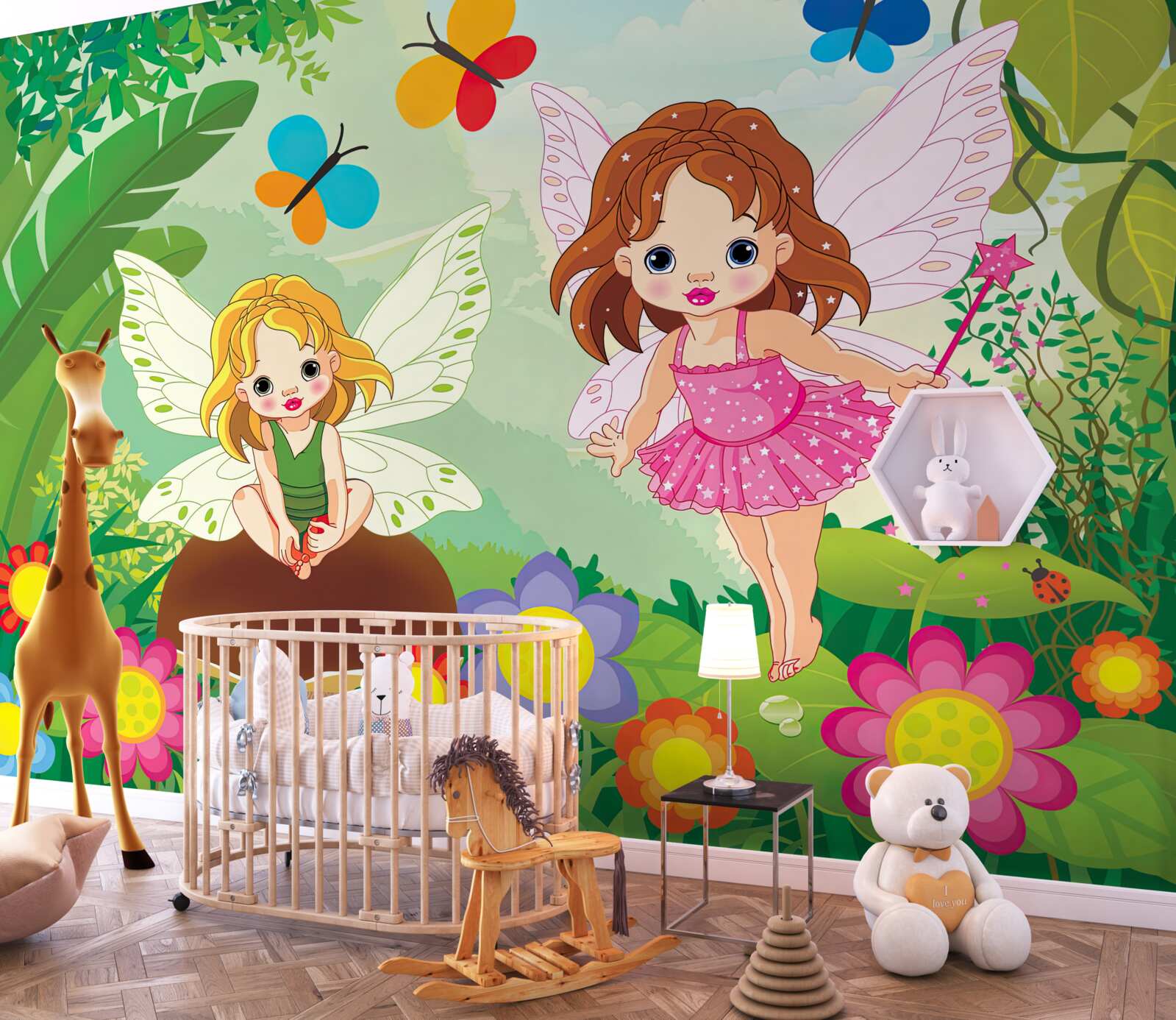 Fototapet fete zână în pădure