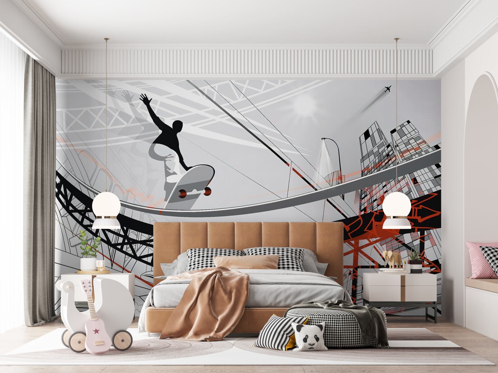 Fototapet tânăr skateboarding