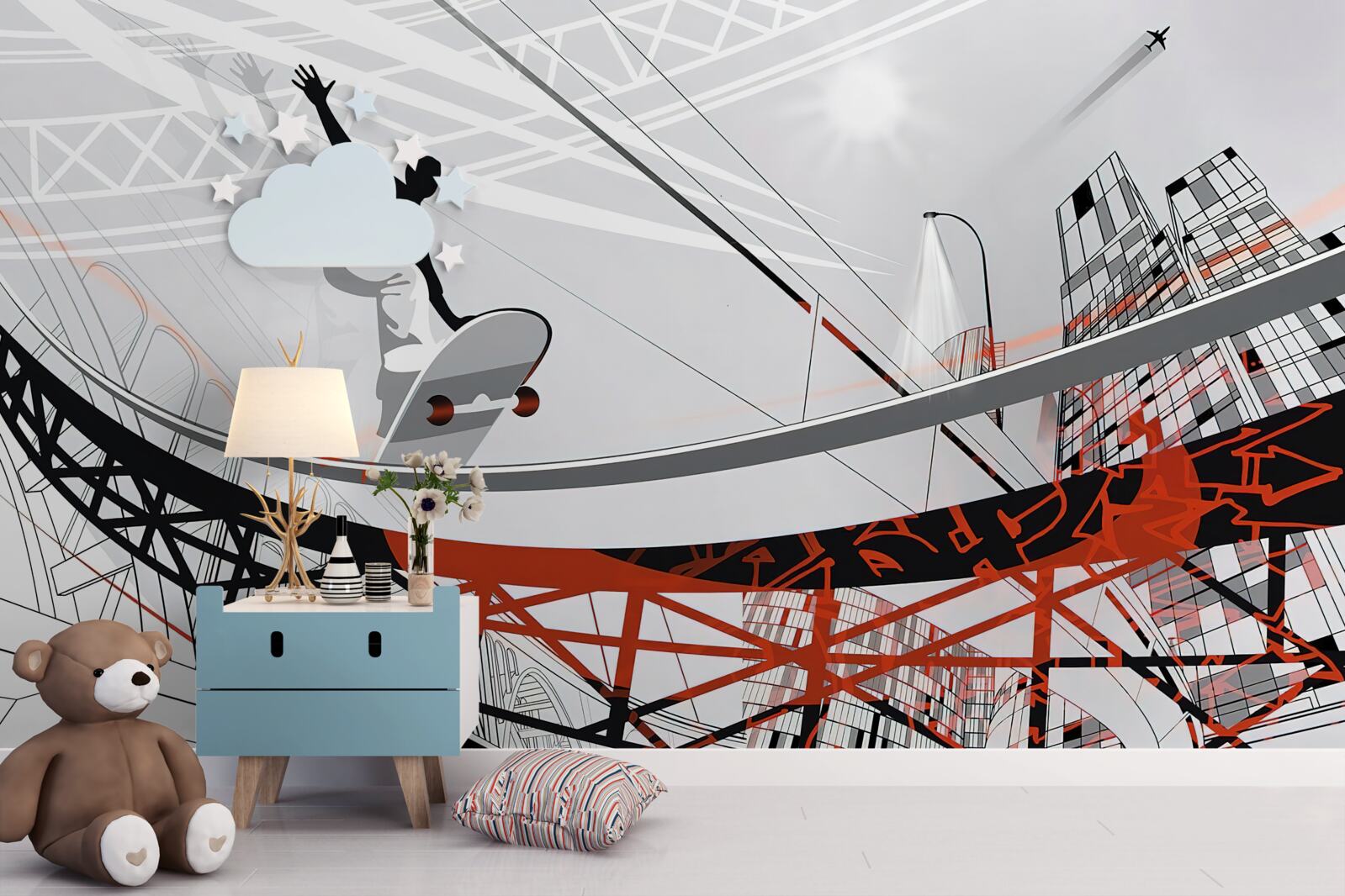 Fototapet tânăr skateboarding