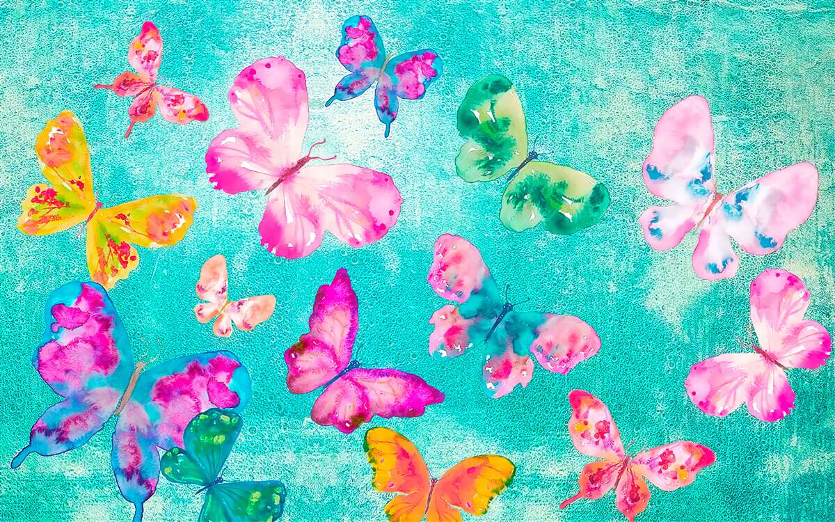 Fototapet fluturi de toate culorile