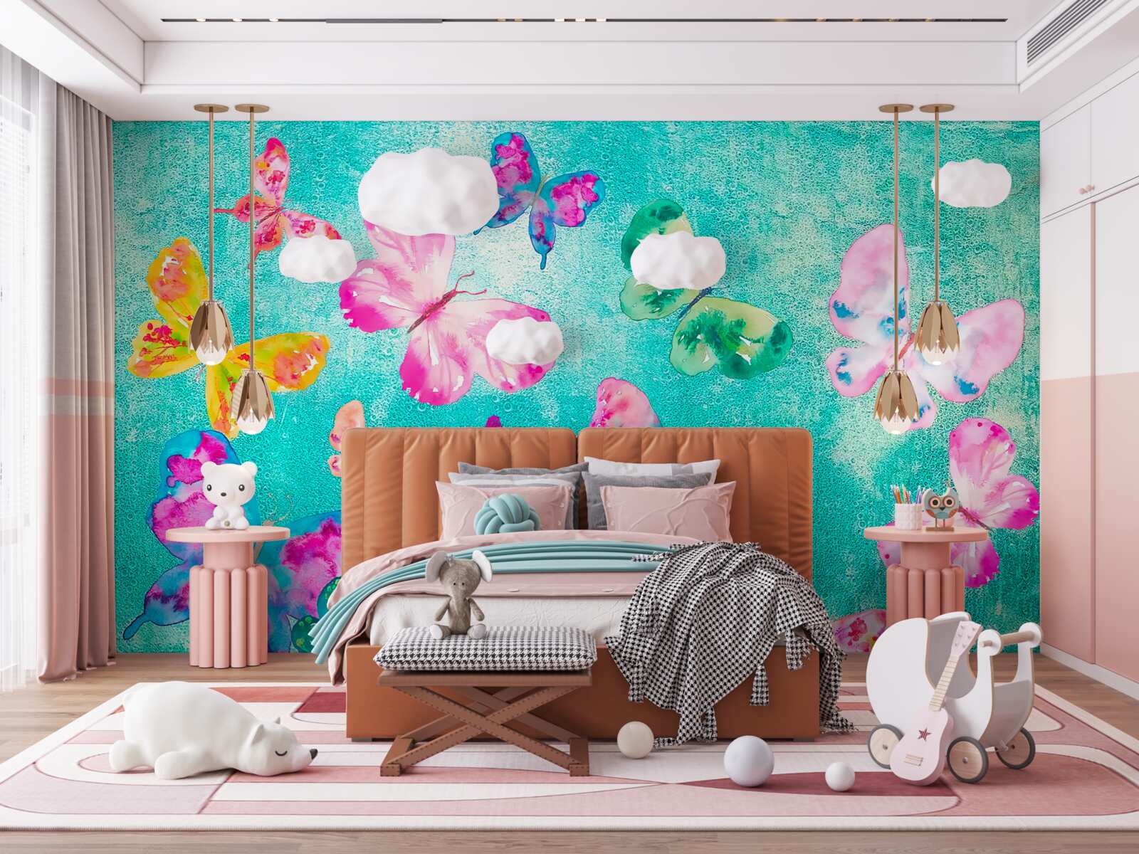 Fototapet fluturi de toate culorile