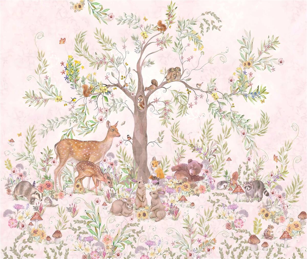 Fototapet există animale sub copac