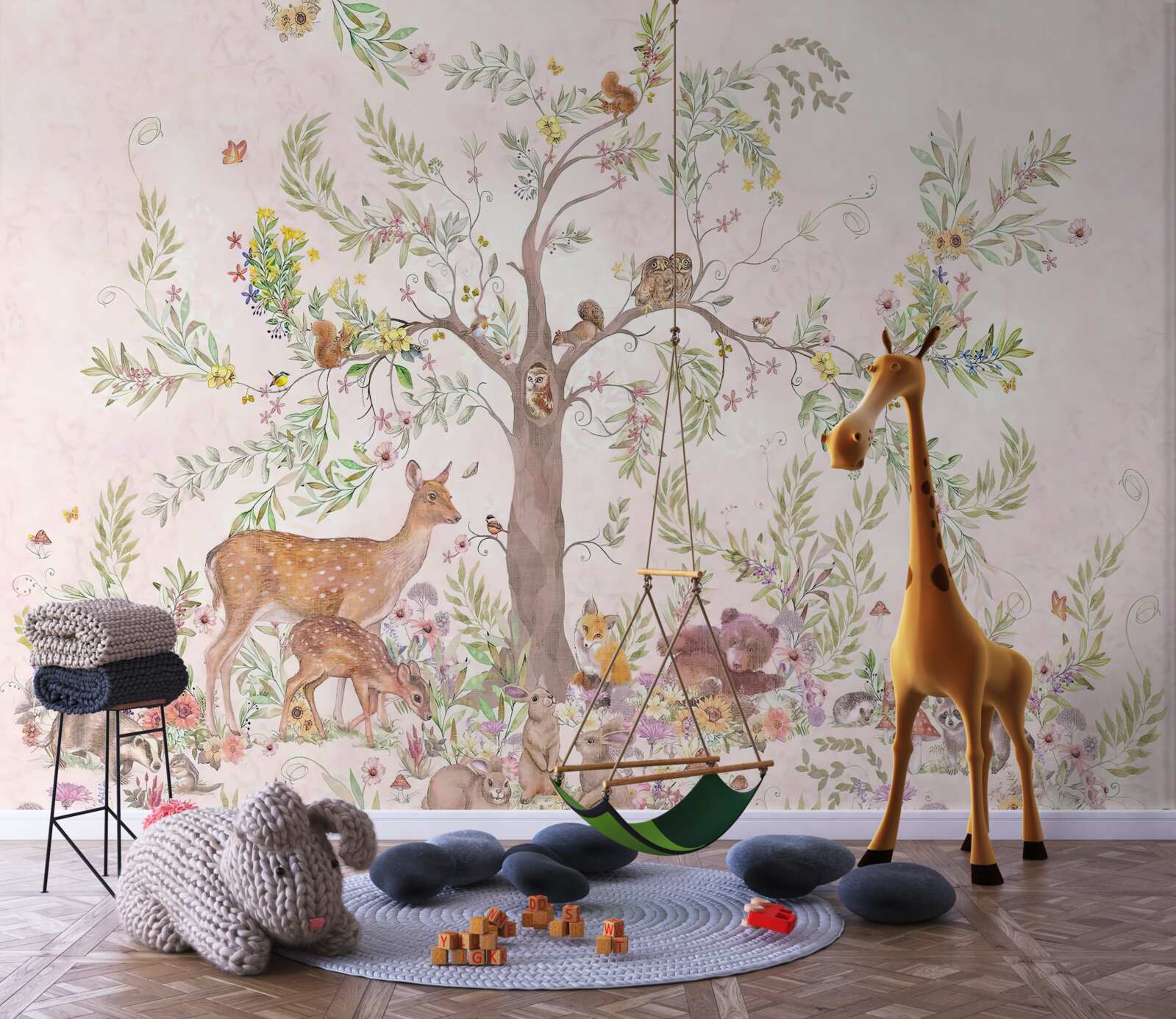 Fototapet există animale sub copac