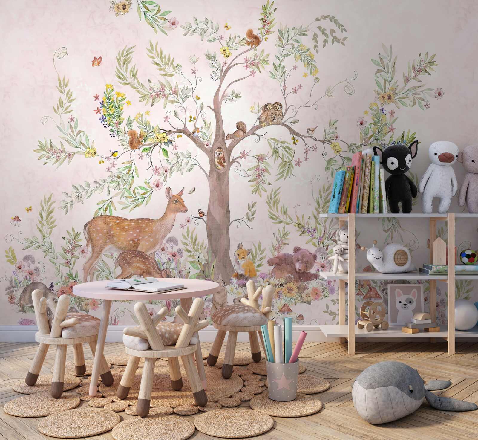 Fototapet există animale sub copac