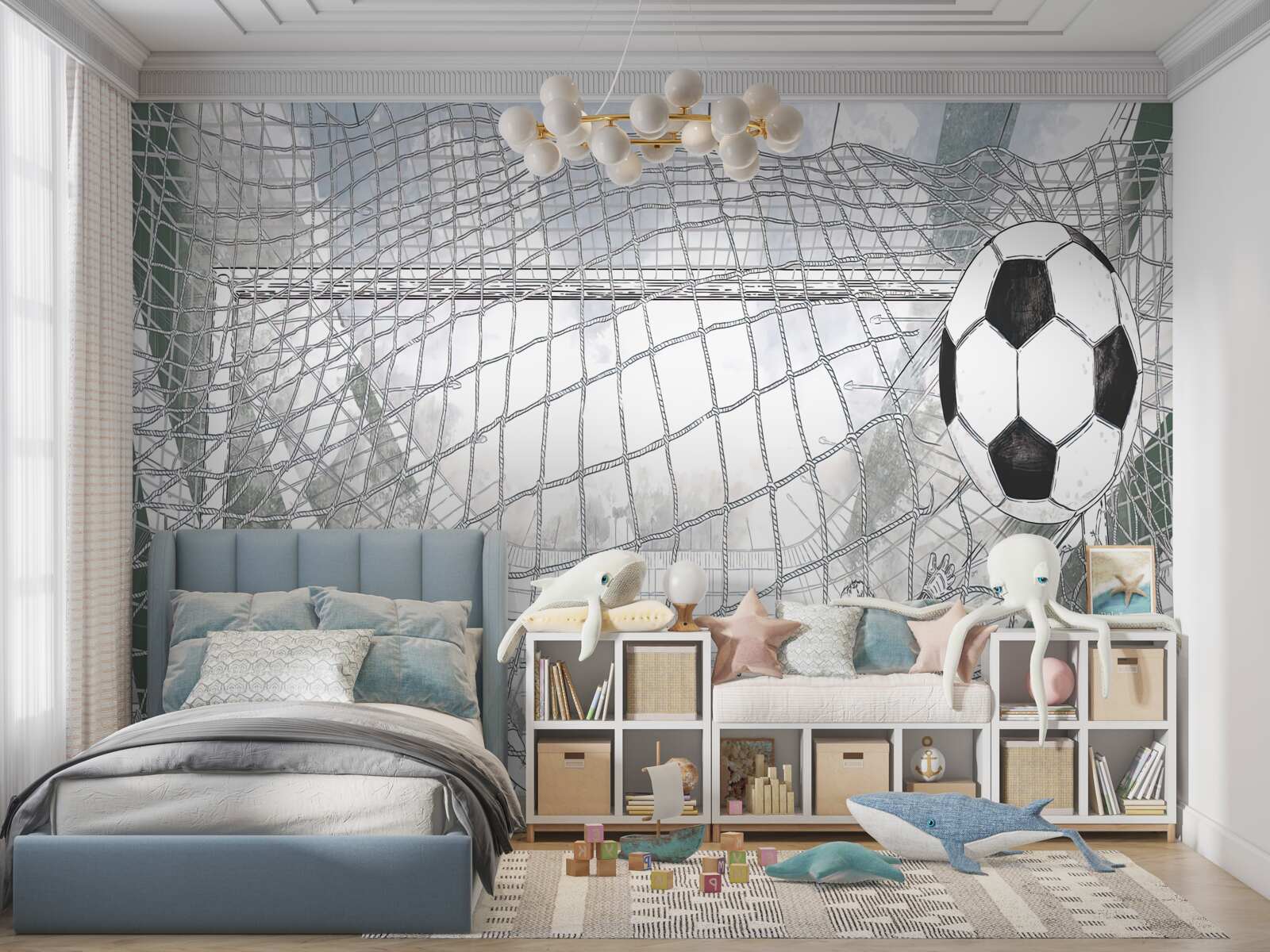 Fototapet contururi ale jucătorilor de pe teren