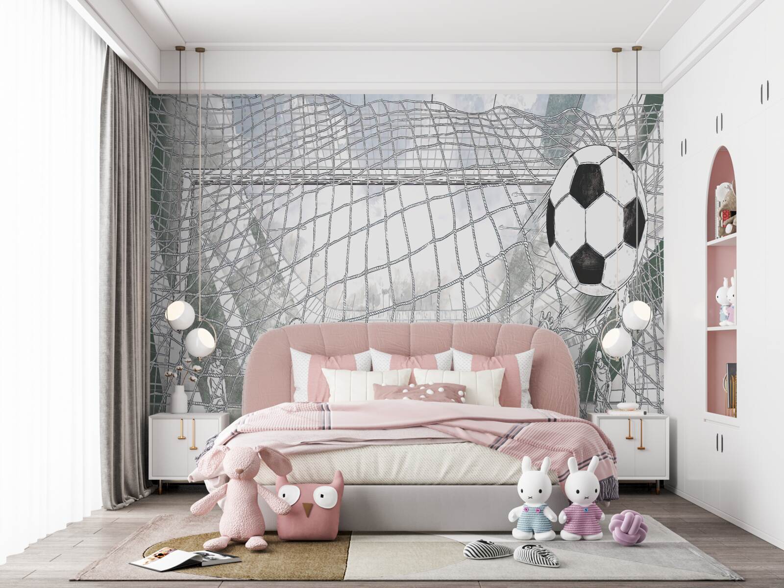 Fototapet contururi ale jucătorilor de pe teren