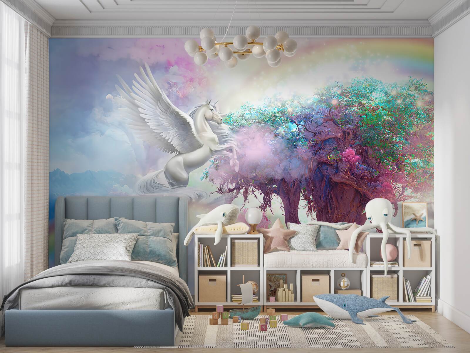 Fototapet Pegasus zboară până la copac