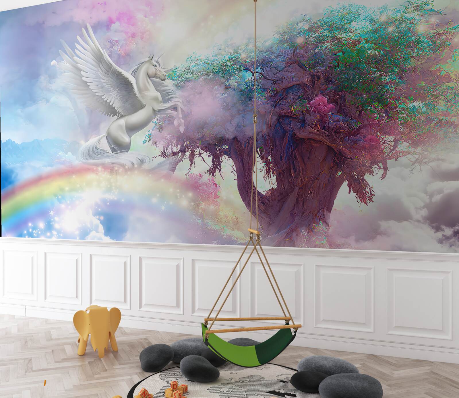 Fototapet Pegasus zboară până la copac