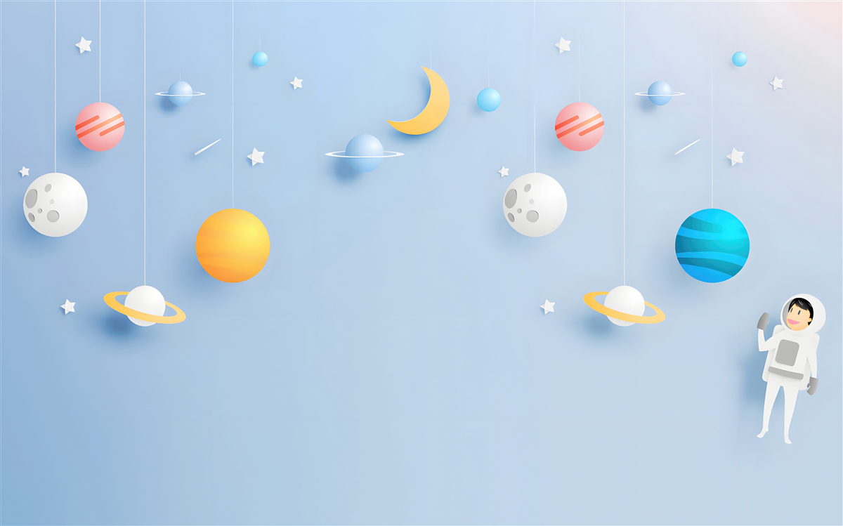 Fototapet astronaut înconjurat de planete