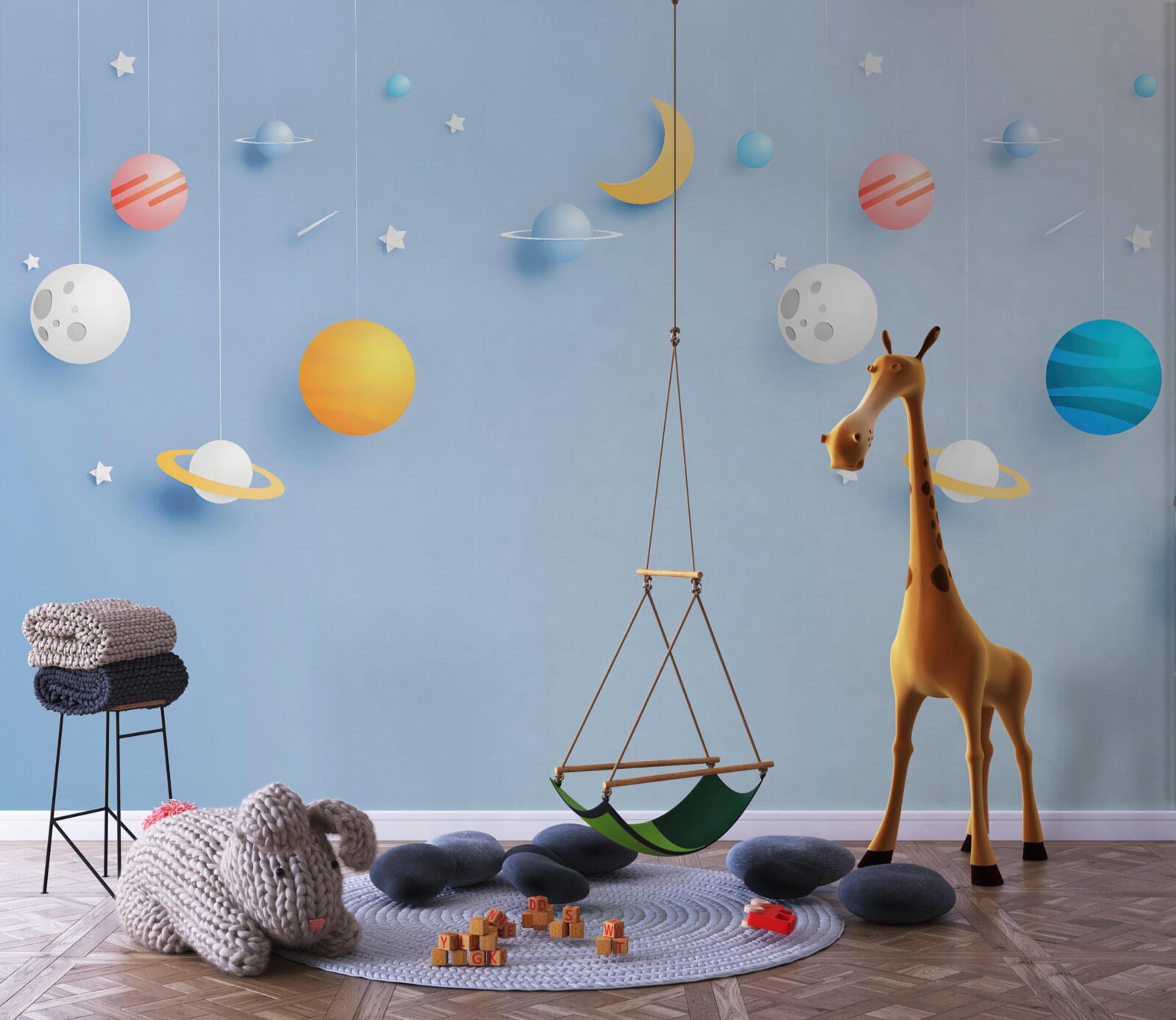 Fototapet astronaut înconjurat de planete