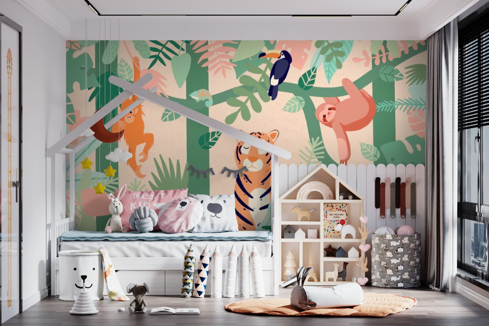 Fototapet animalele se joacă în junglă