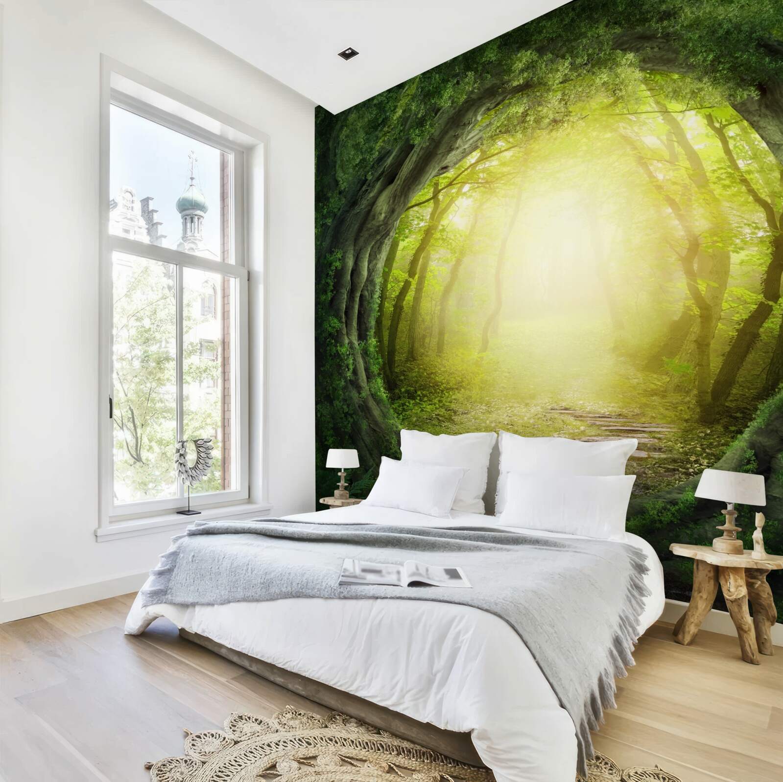 Fototapet peisaj cu pădure verde