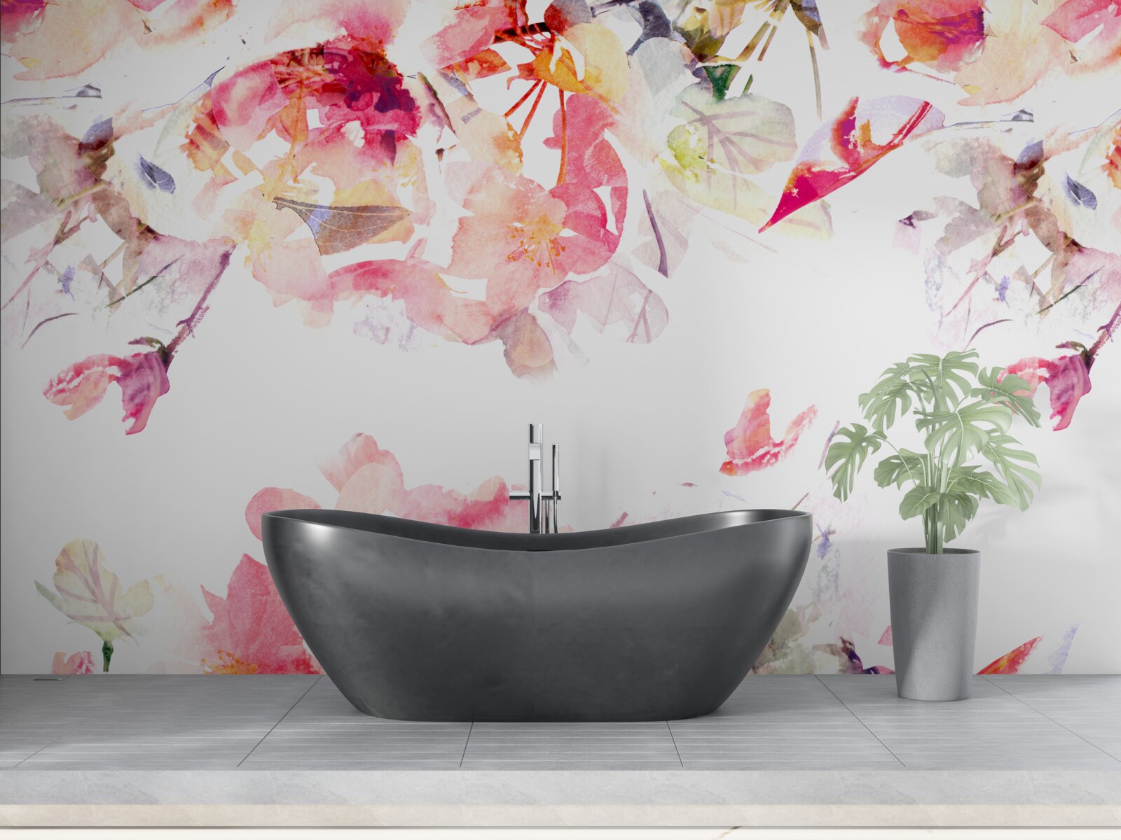 Fototapet pictura de flori roz