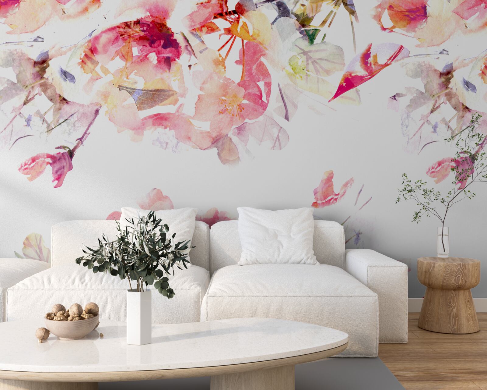 Fototapet pictura de flori roz