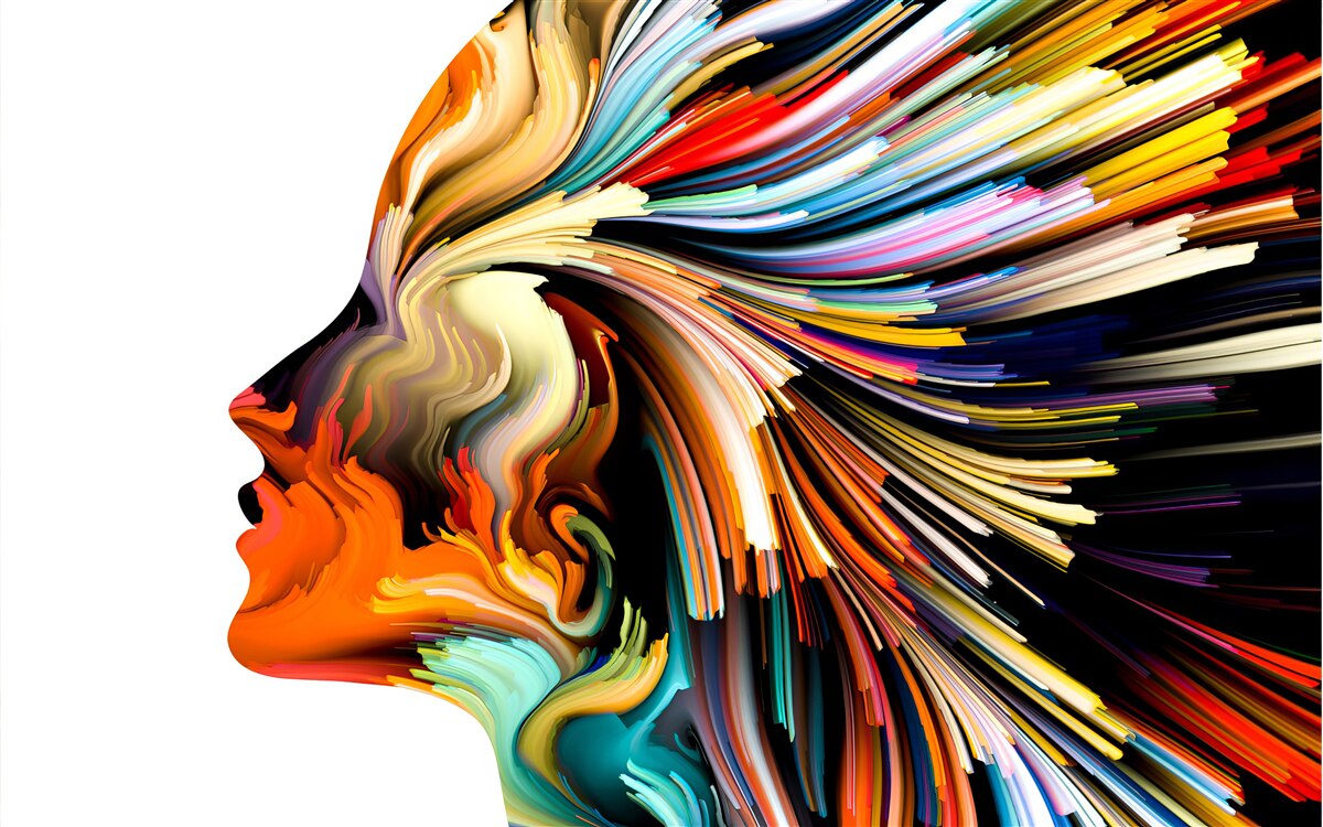 Fototapet contururile fetei în tonuri bogate