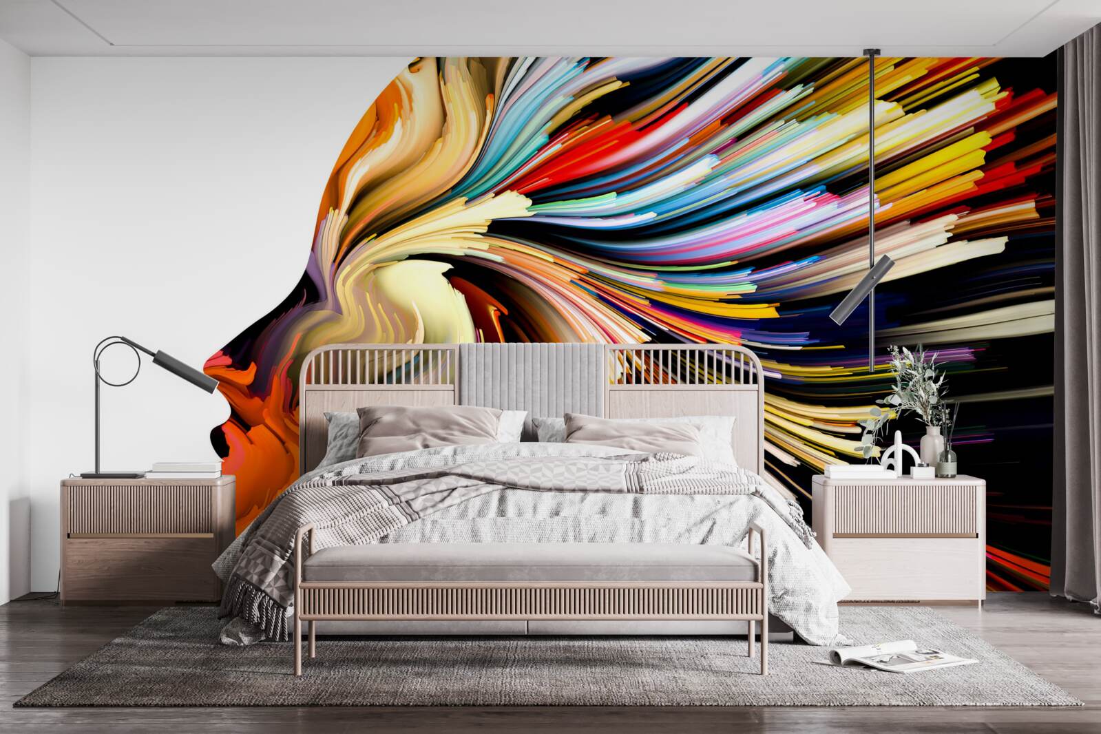 Fototapet contururile fetei în tonuri bogate