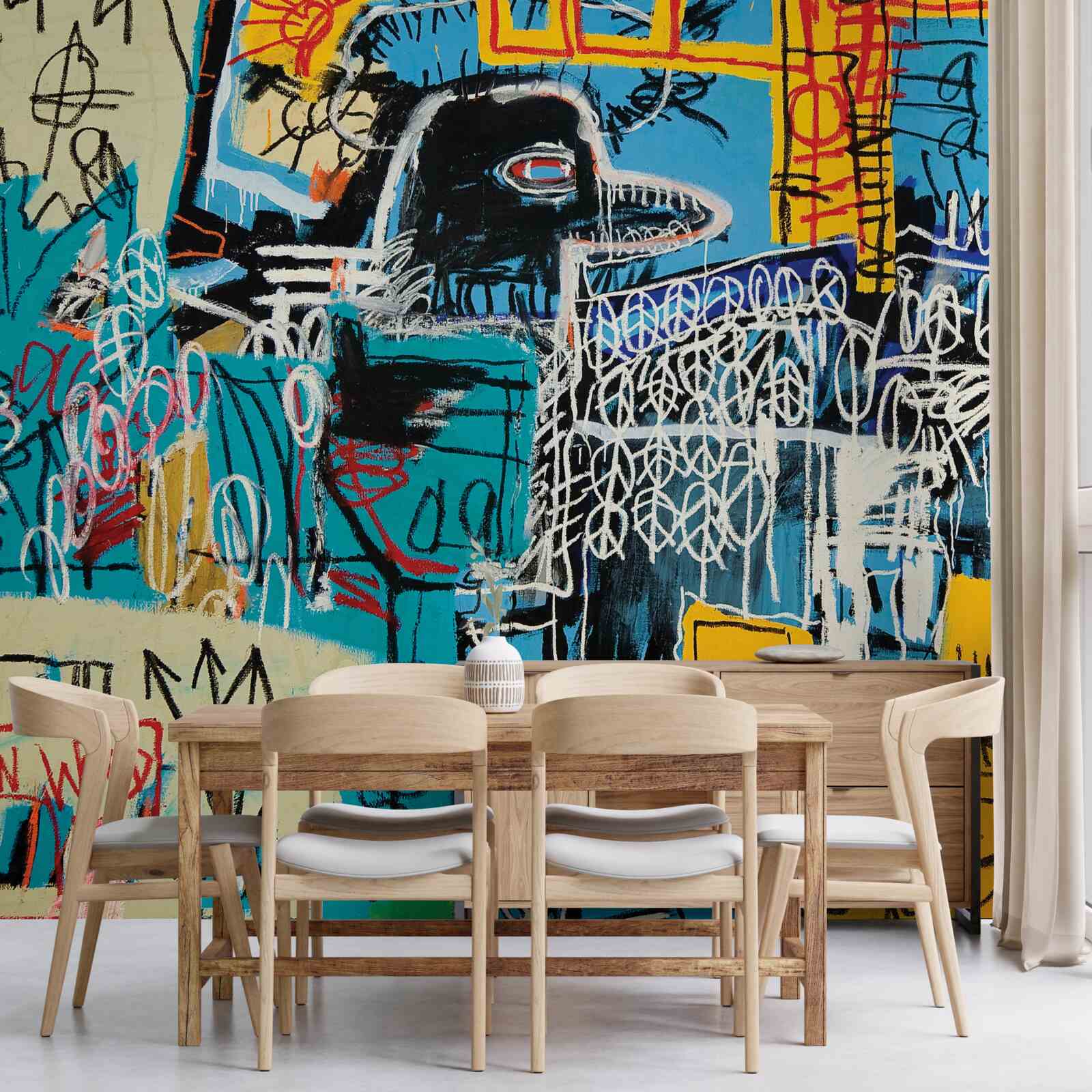 Fototapet imagini de simboluri și un cap de pasăre