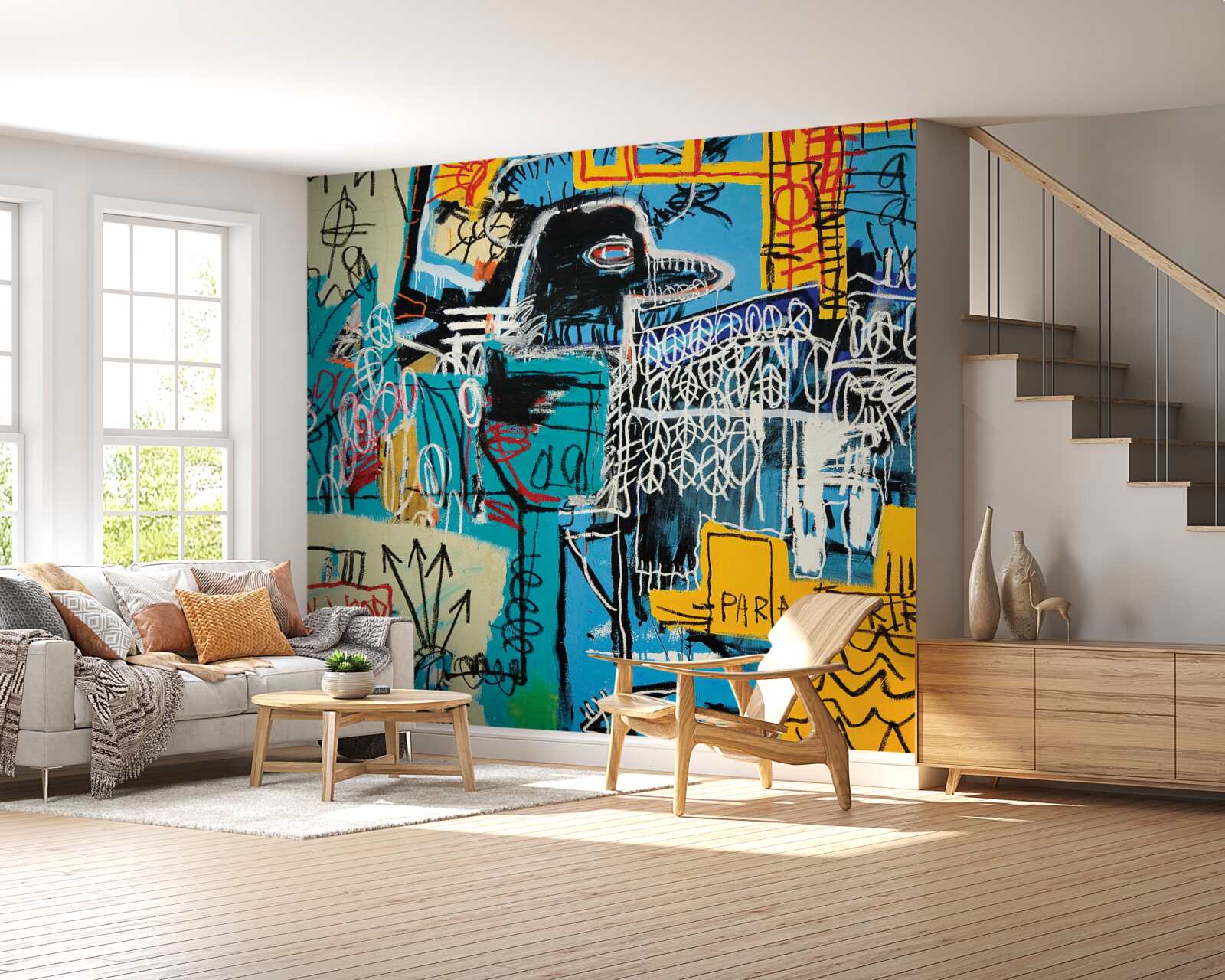 Fototapet imagini de simboluri și un cap de pasăre