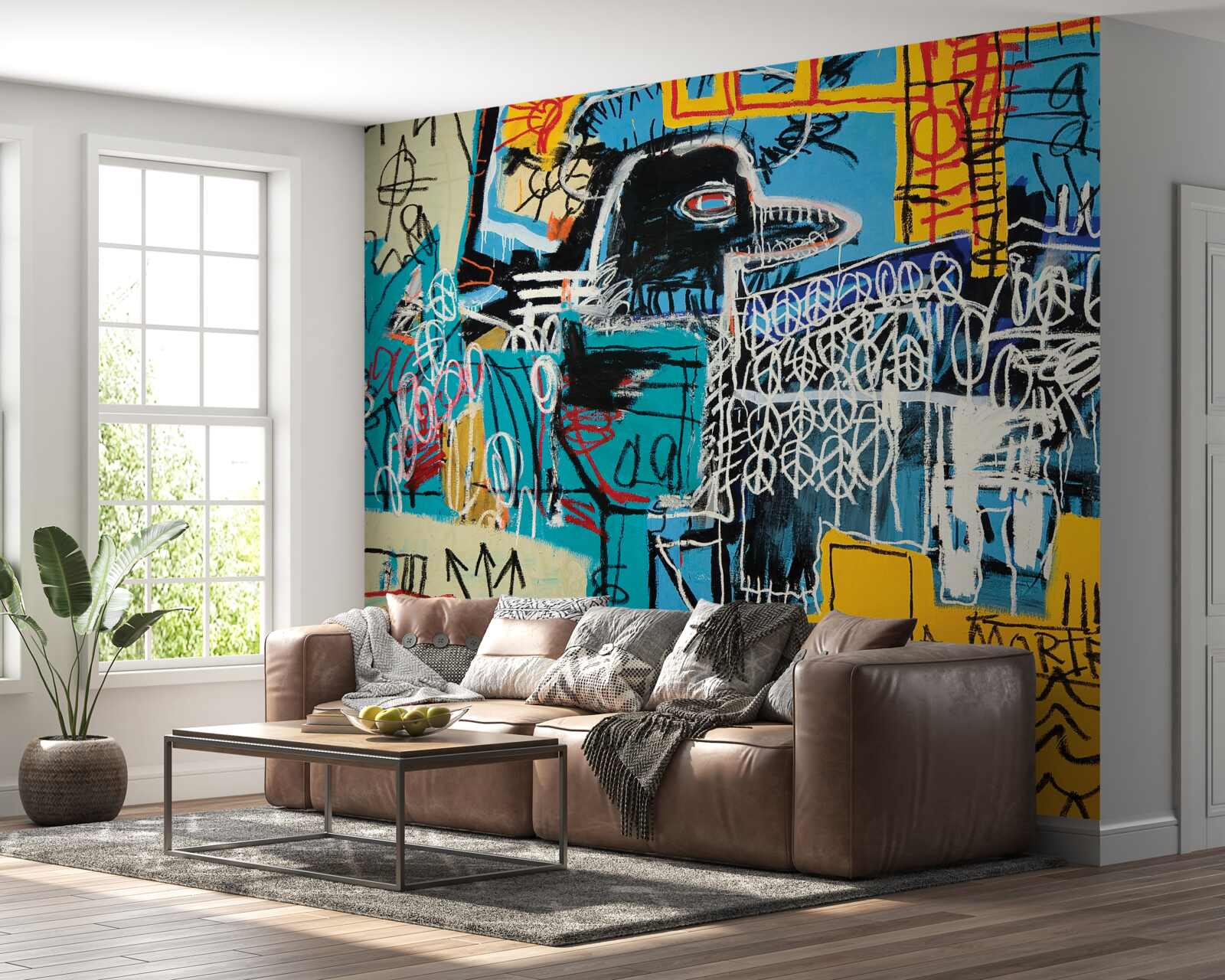 Fototapet imagini de simboluri și un cap de pasăre