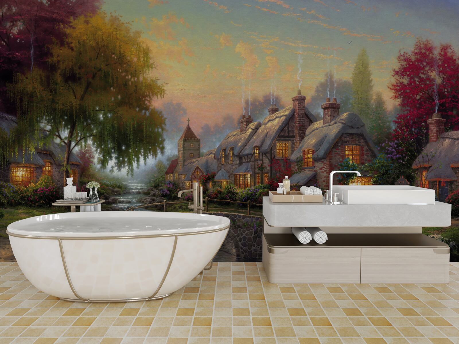 Fototapet peisajul rural