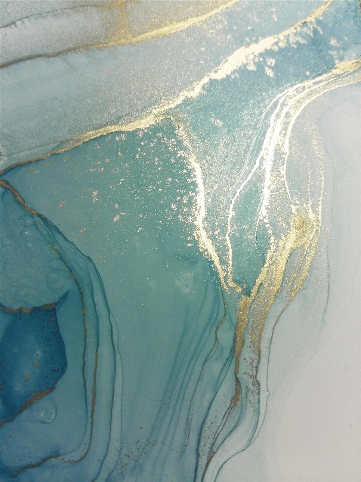 Fototapet auriu cu turcoaz