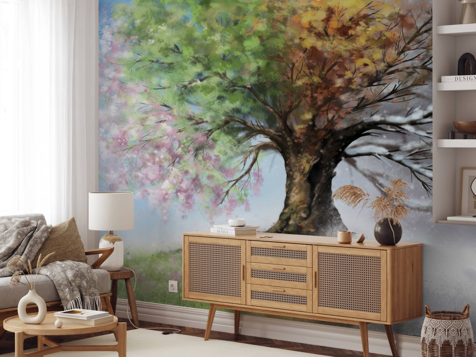 Fototapet copacul reprezintă toate cele patru anotimpuri