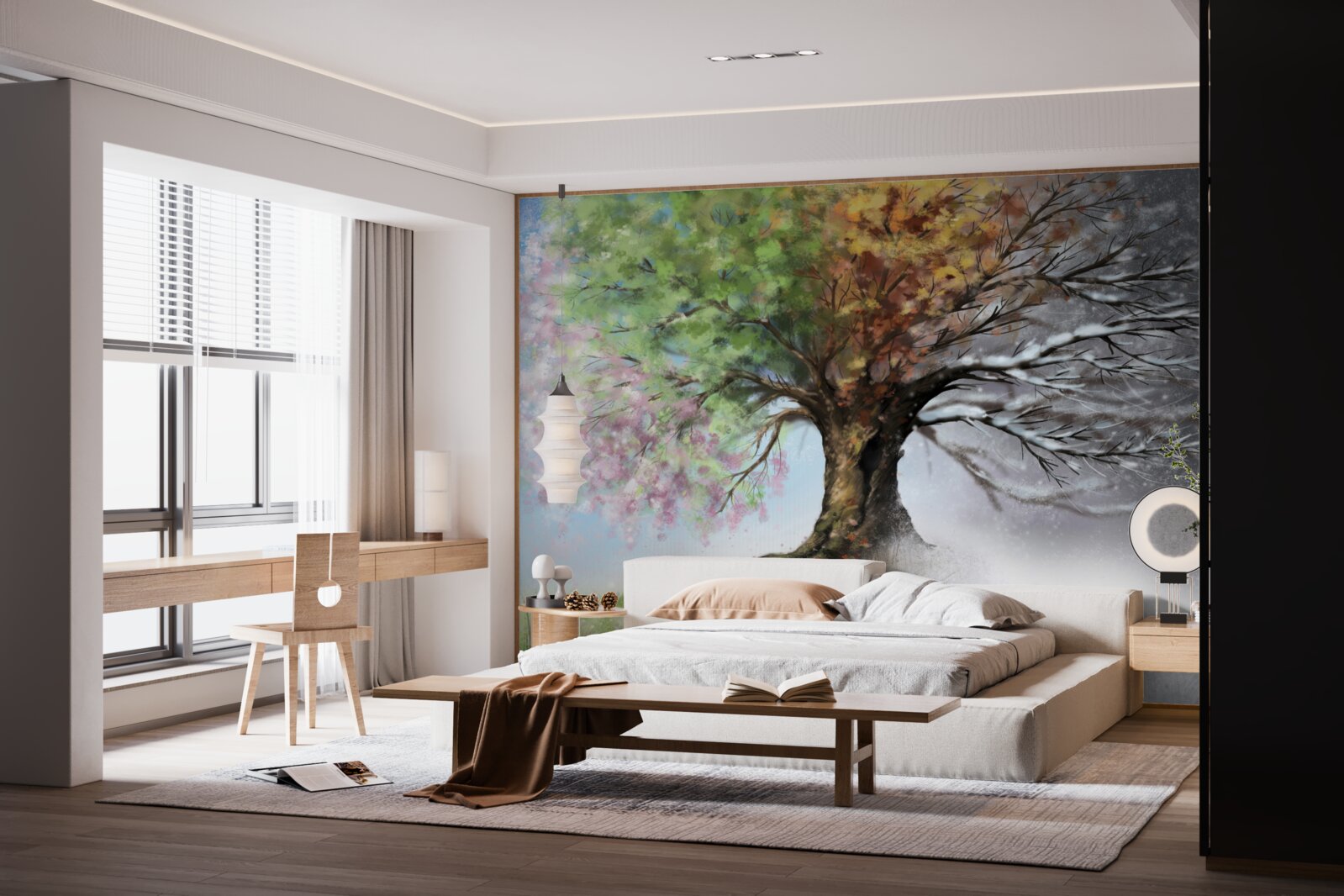 Fototapet copacul reprezintă toate cele patru anotimpuri