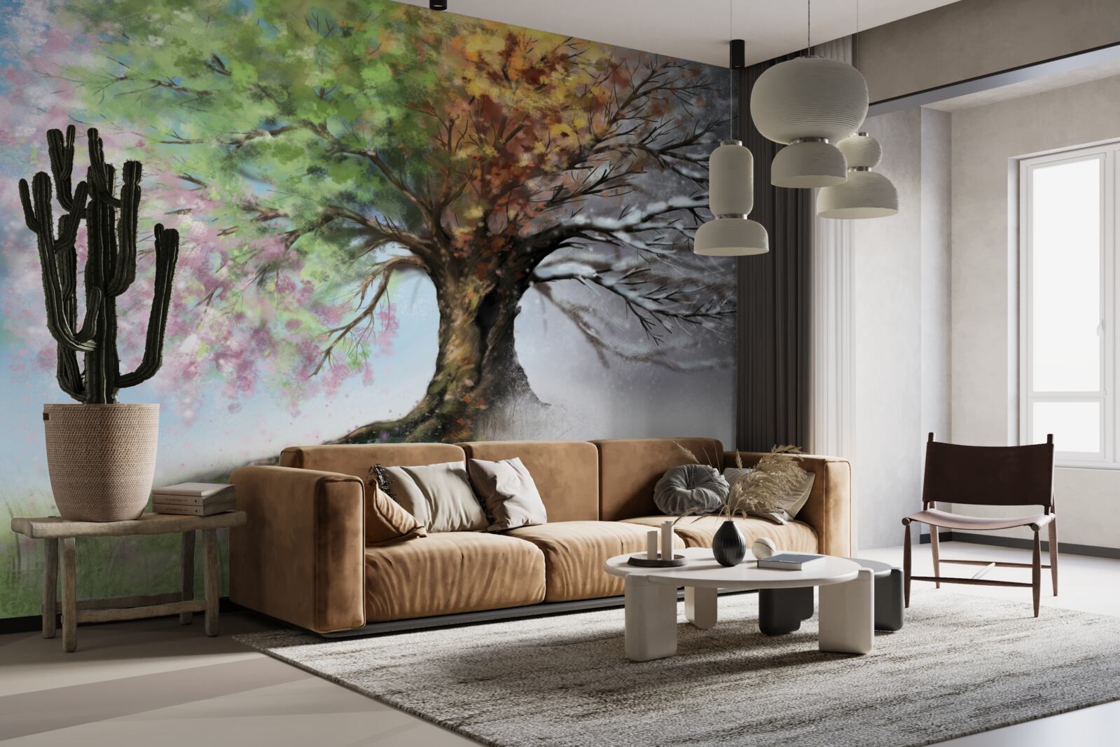 Fototapet copacul reprezintă toate cele patru anotimpuri