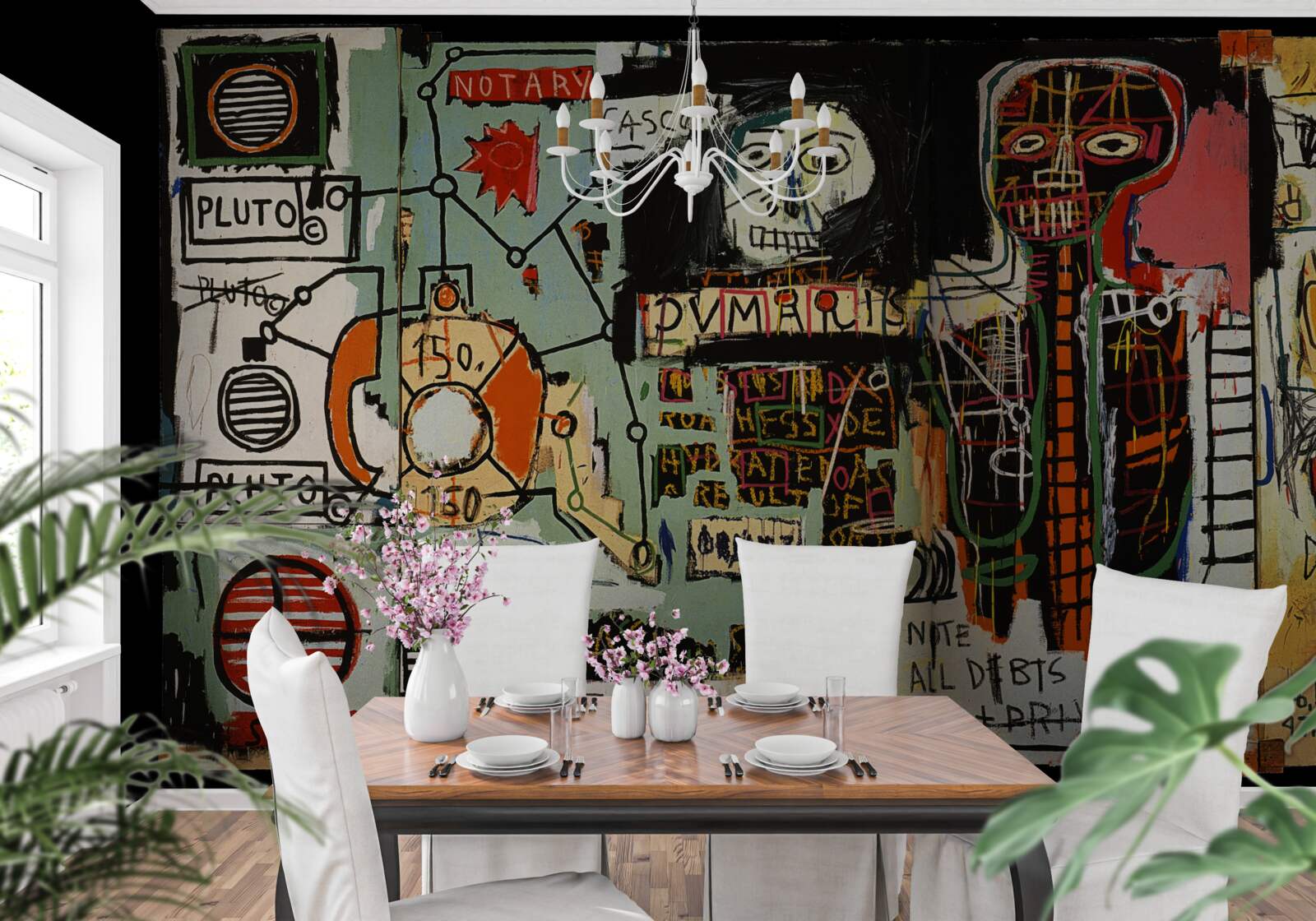 Fototapet picturi întunecate și scrisori de perete