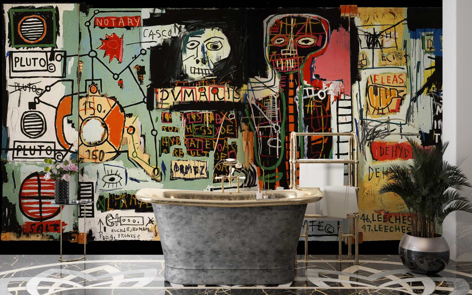 Fototapet picturi întunecate și scrisori de perete